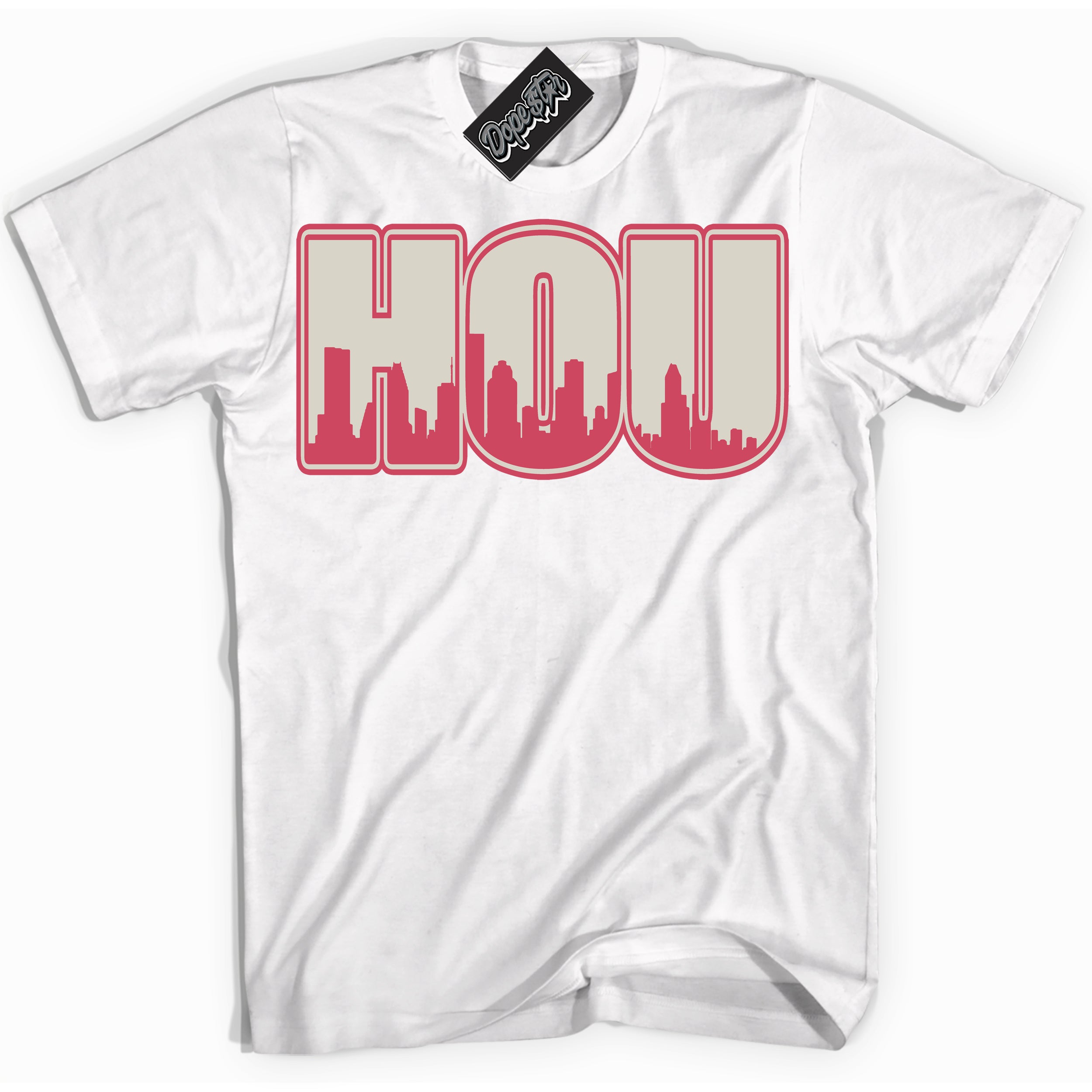 Cool White Shirt with “Houston” design that perfectly matches Next Nature Aster Pink Dunk.