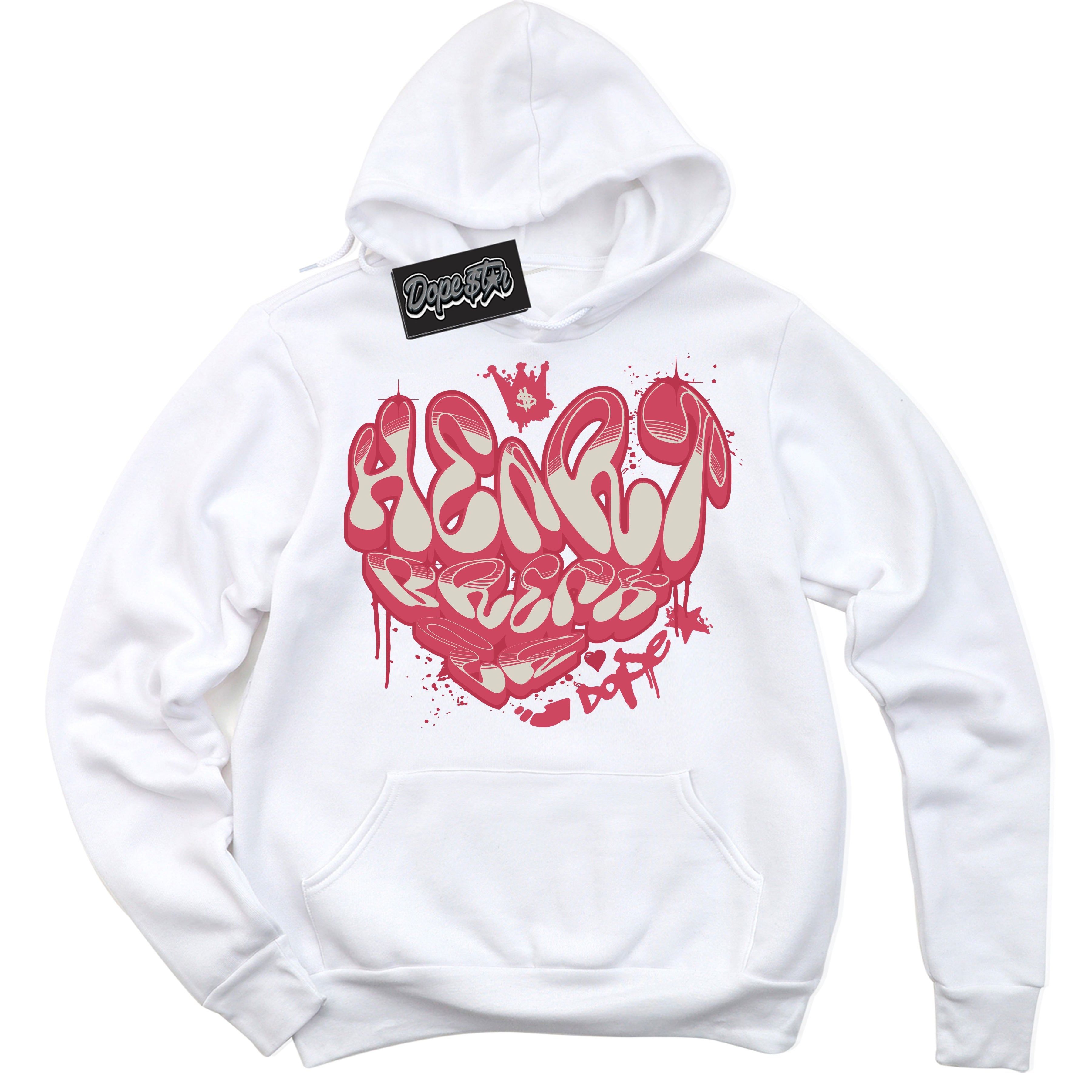 Cool White Hoodie with “Heartbreaker Graffiti” design that Perfectly Matches Next Nature Aster Pink Dunk.