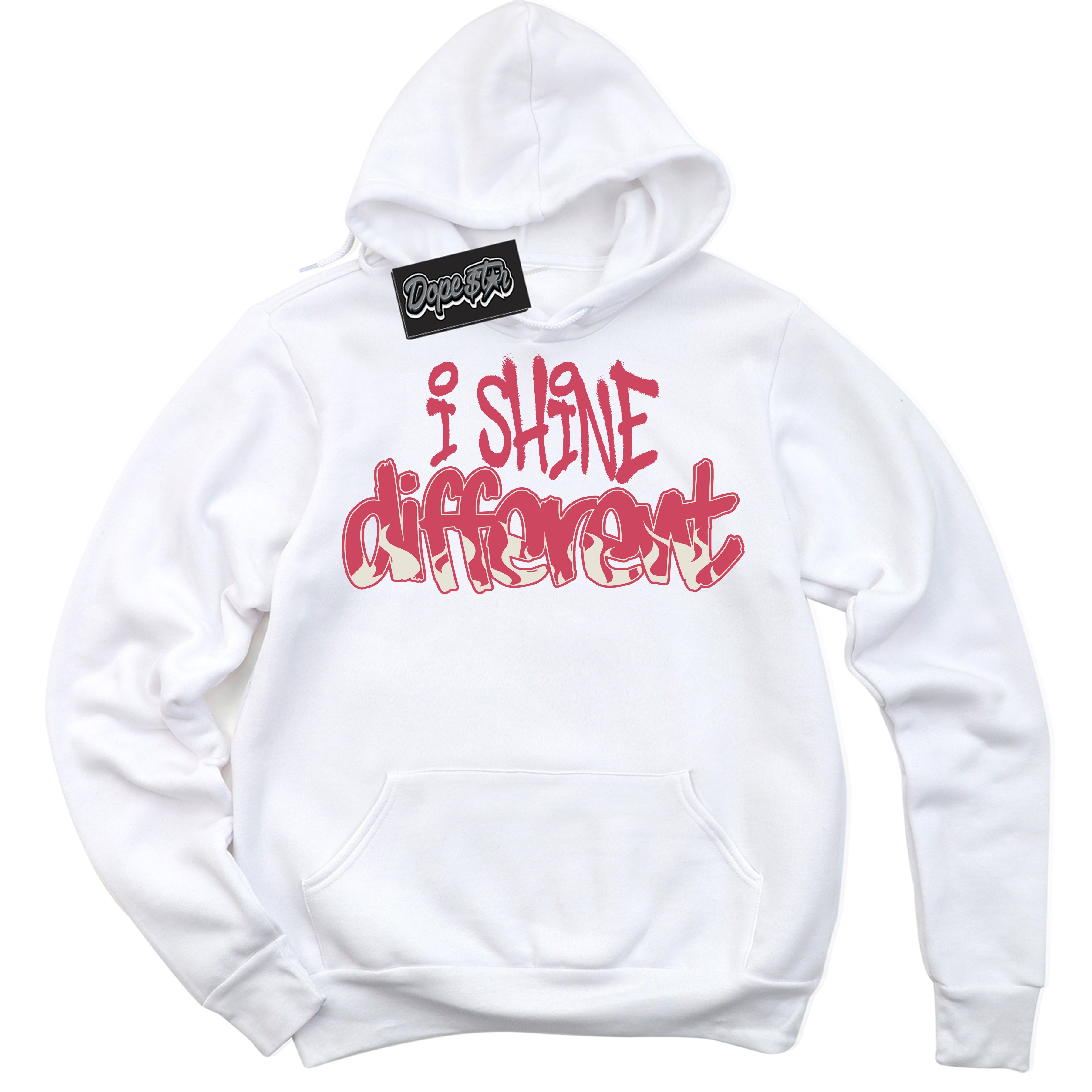 Cool White Hoodie with “I Shine Different” design that Perfectly Matches Next Nature Aster Pink Dunk.