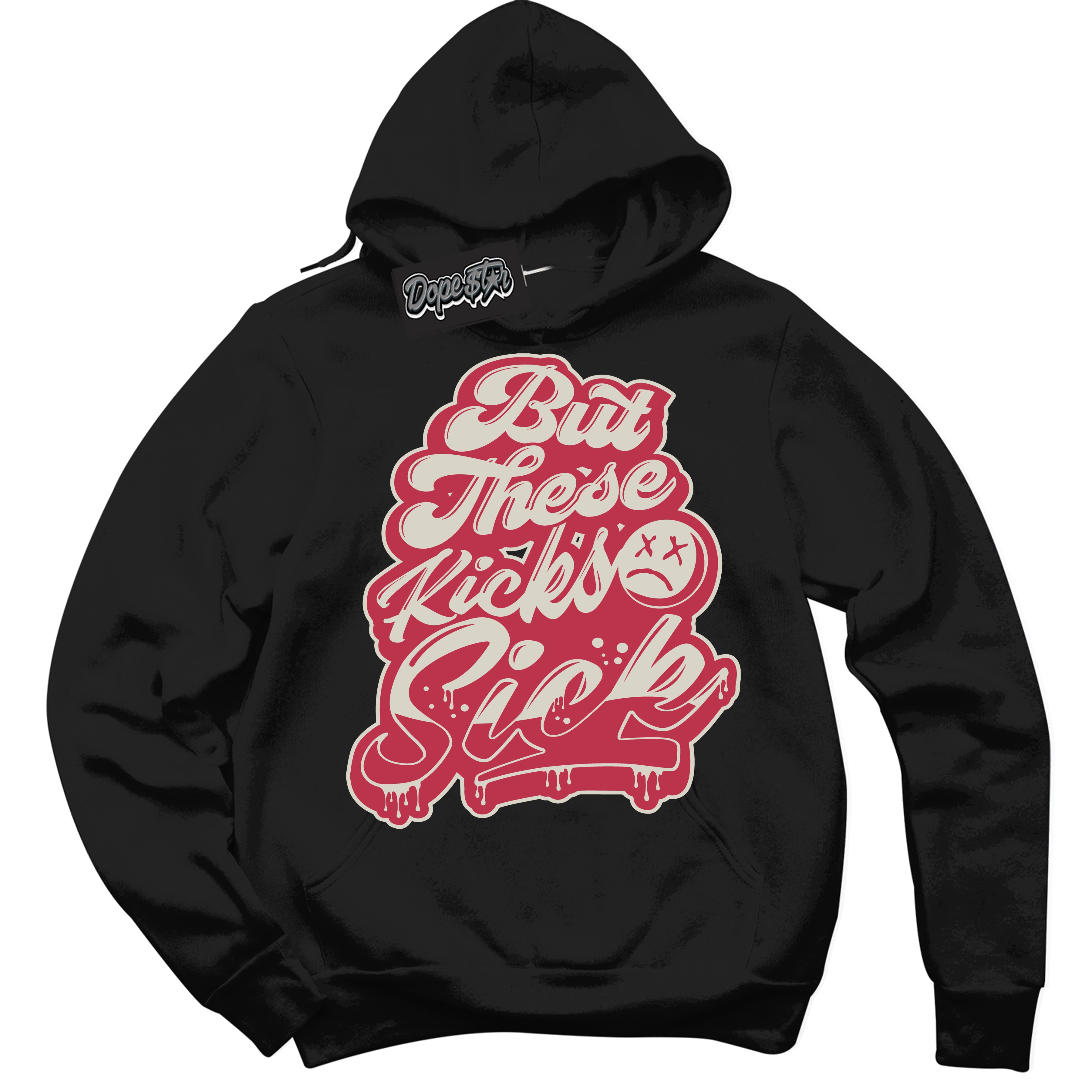 Cool Black Hoodie with “Kick Sick” design that Perfectly Matches Next Nature Aster Pink Dunk.