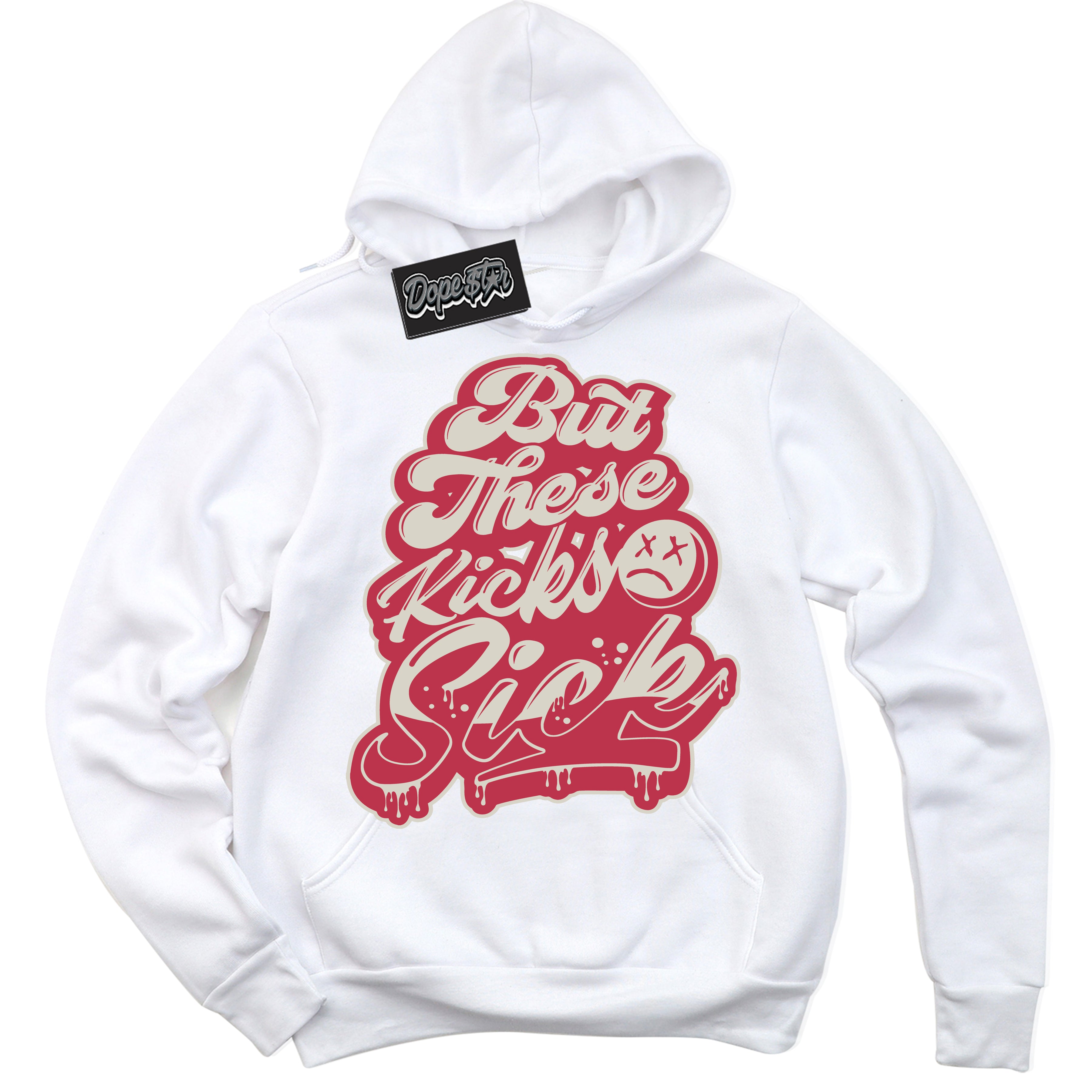 Cool White Hoodie with “Kick Sick” design that Perfectly Matches Next Nature Aster Pink Dunk.