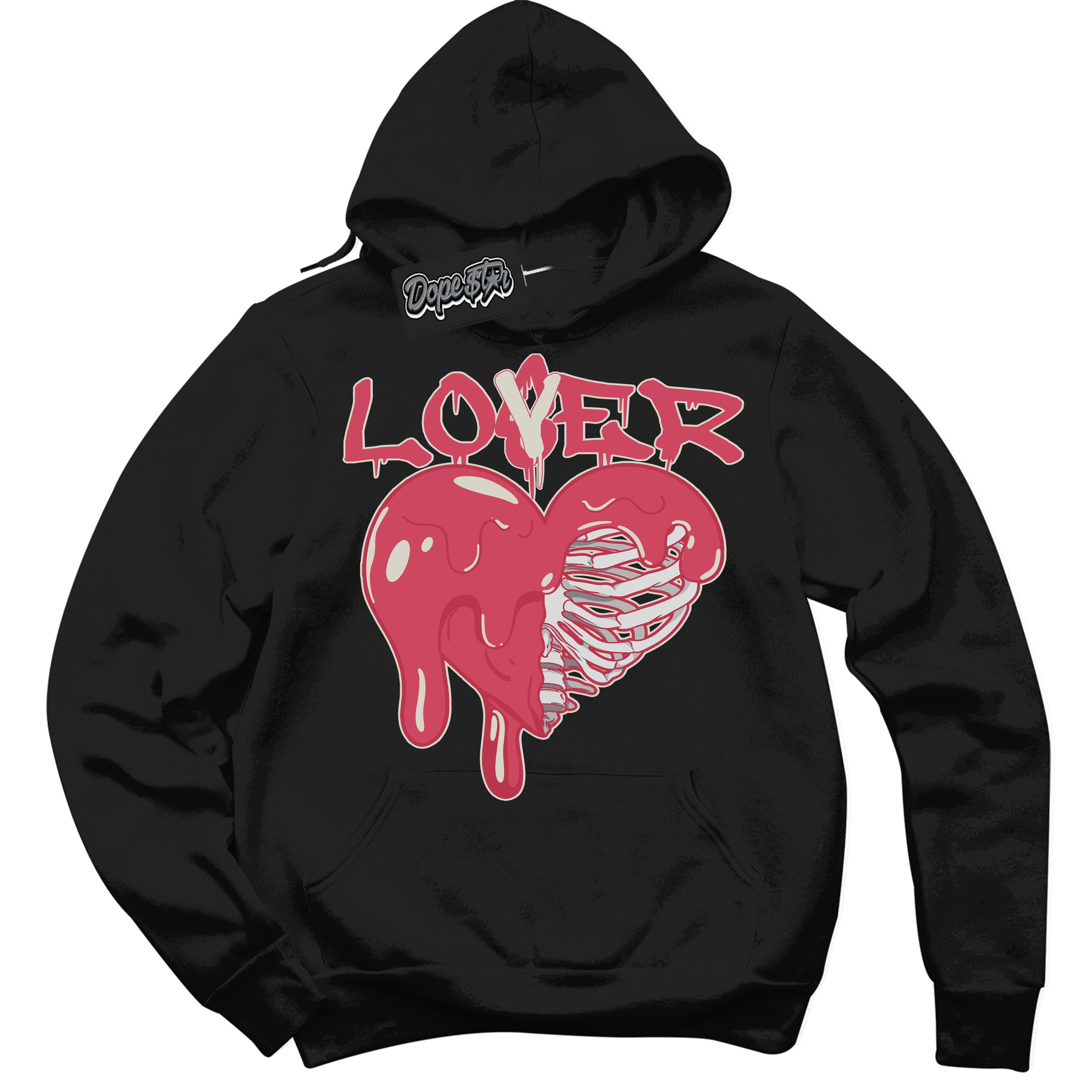 Cool Black Hoodie with “Lover Loser” design that Perfectly Matches Next Nature Aster Pink Dunk.