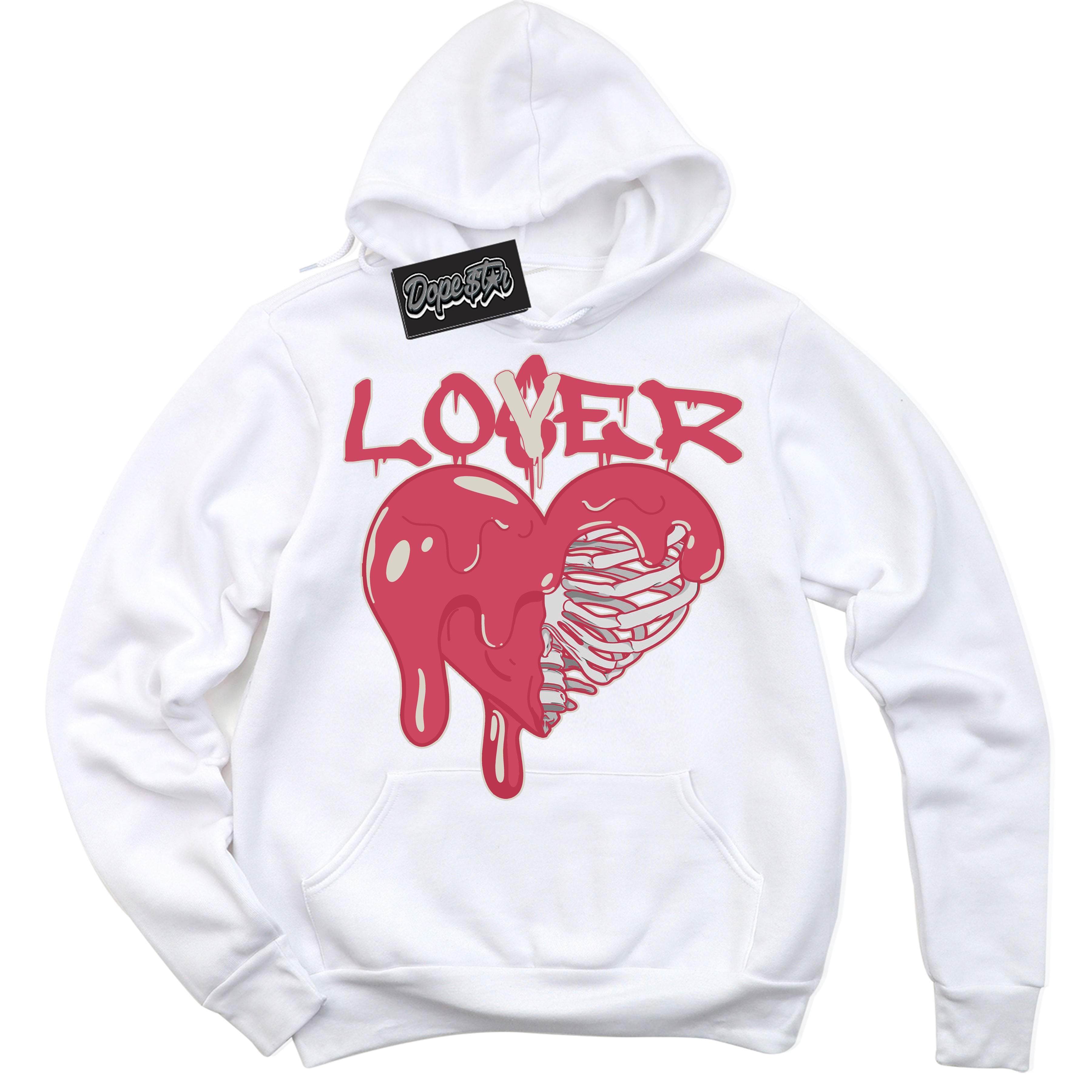 Cool White Hoodie with “Lover Loser” design that Perfectly Matches Next Nature Aster Pink Dunk.