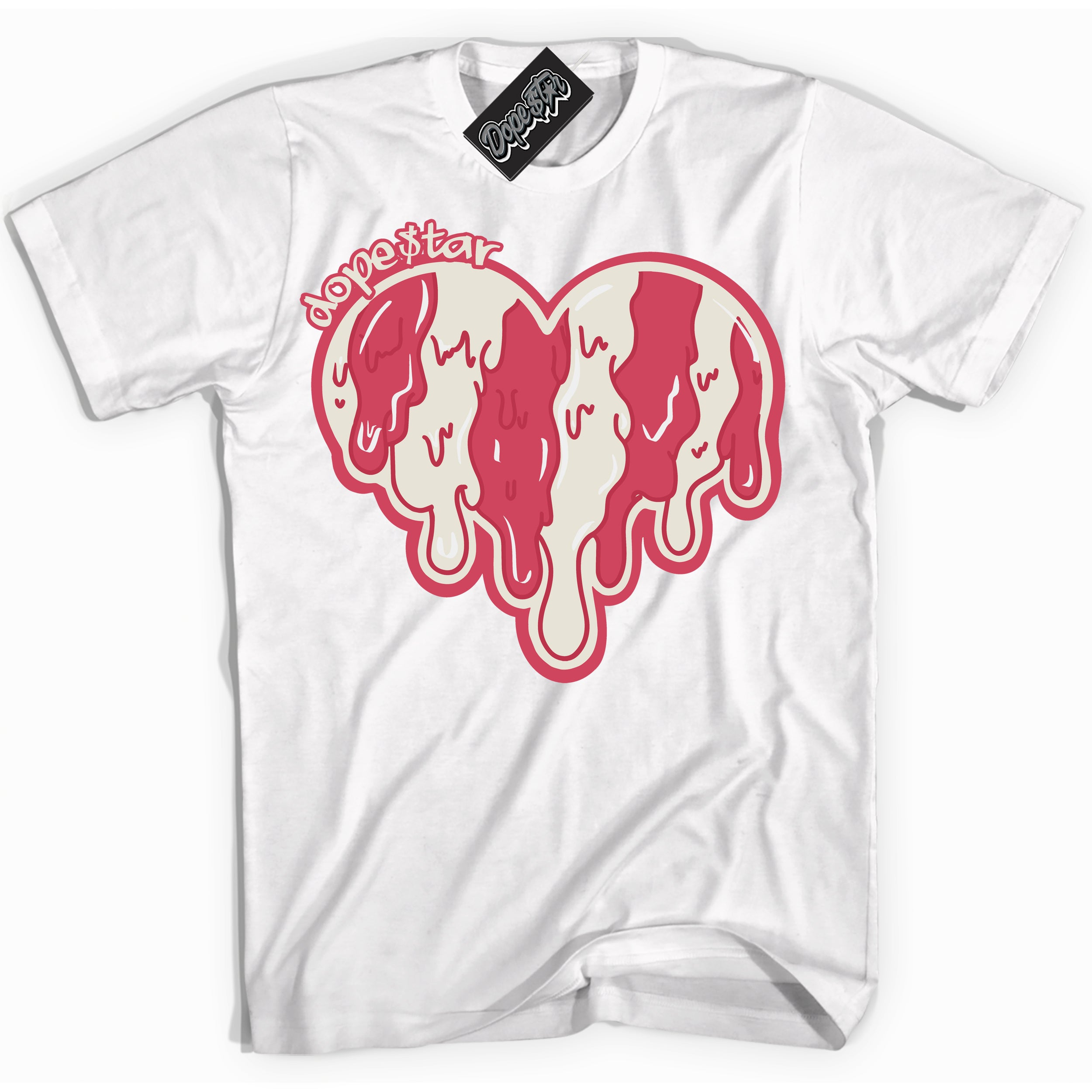 Cool White Shirt with “Melting Heart” design that perfectly matches Next Nature Aster Pink Dunk.