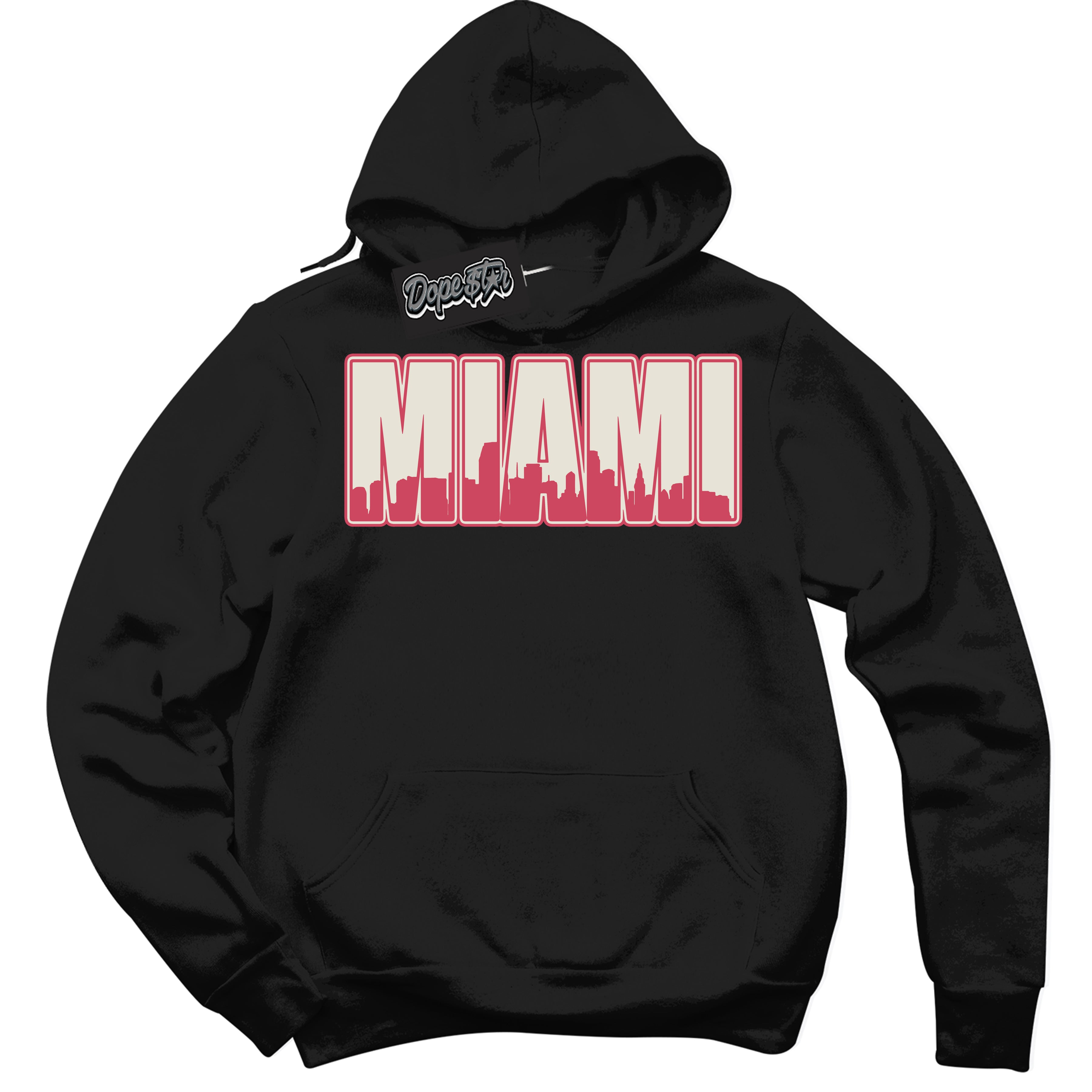 Cool Black Hoodie with “Miami” design that Perfectly Matches Next Nature Aster Pink Dunk.