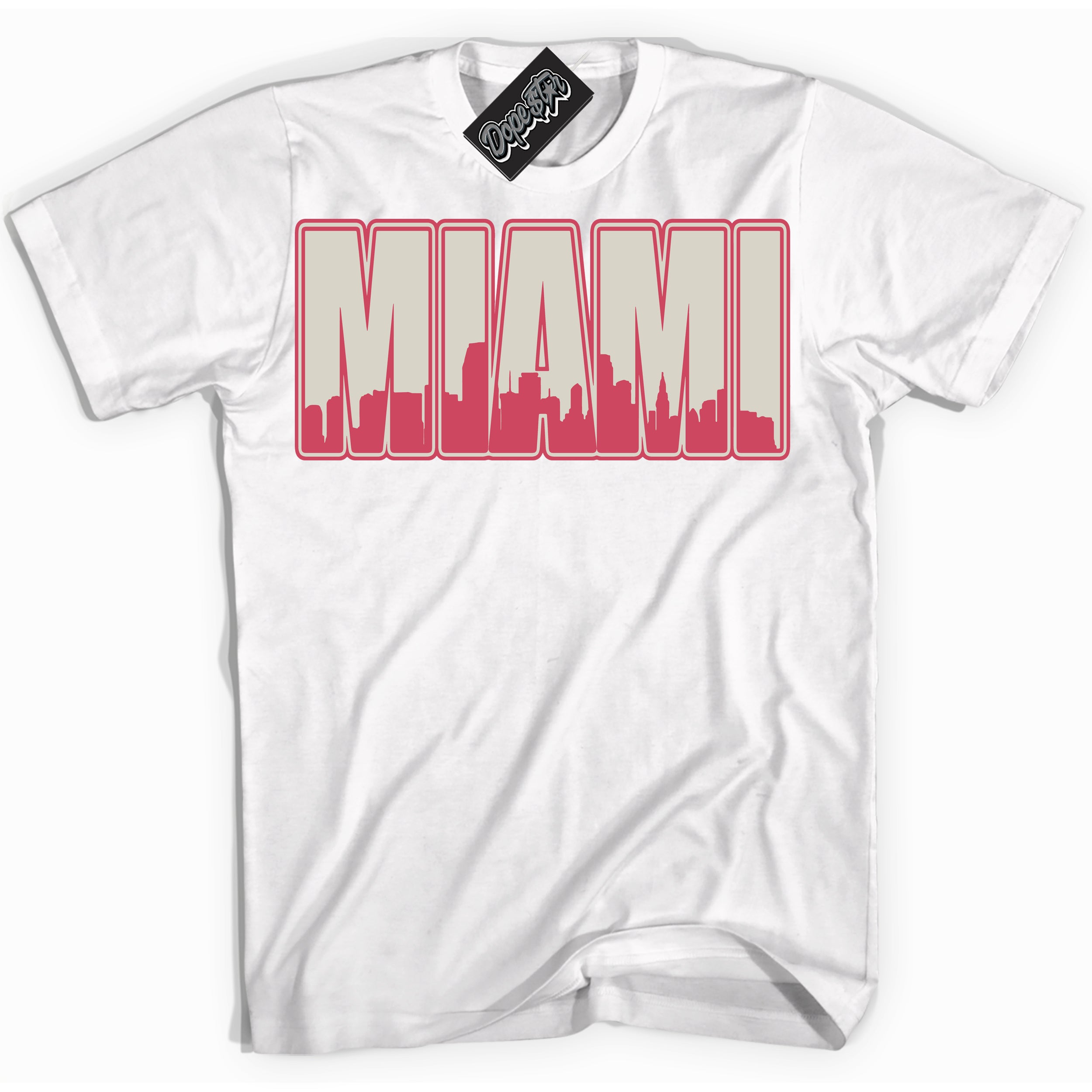 Cool White Shirt with “Miami” design that perfectly matches Next Nature Aster Pink Dunk.