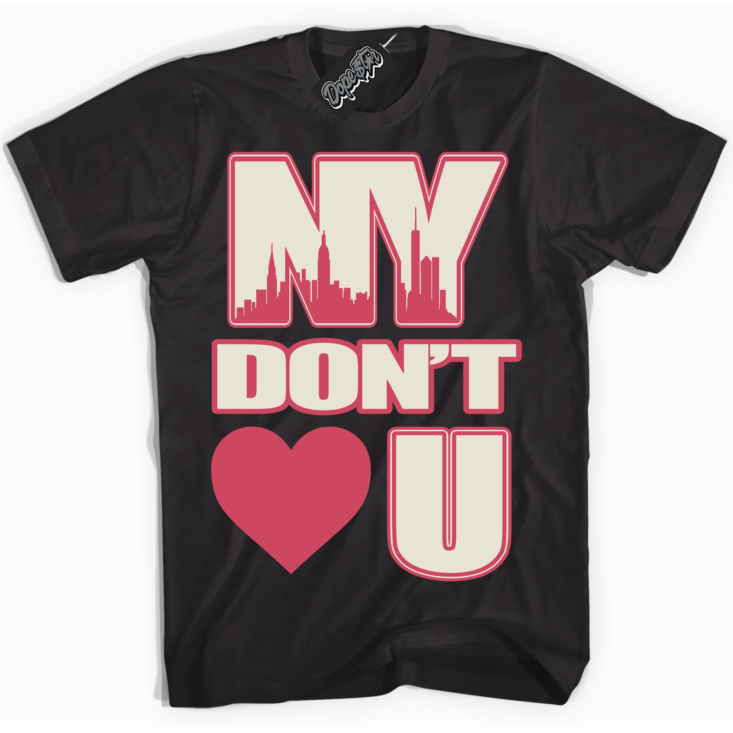 Cool Black Shirt with “NY Don't Love You” design that perfectly matches Next Nature Aster Pink Dunk.