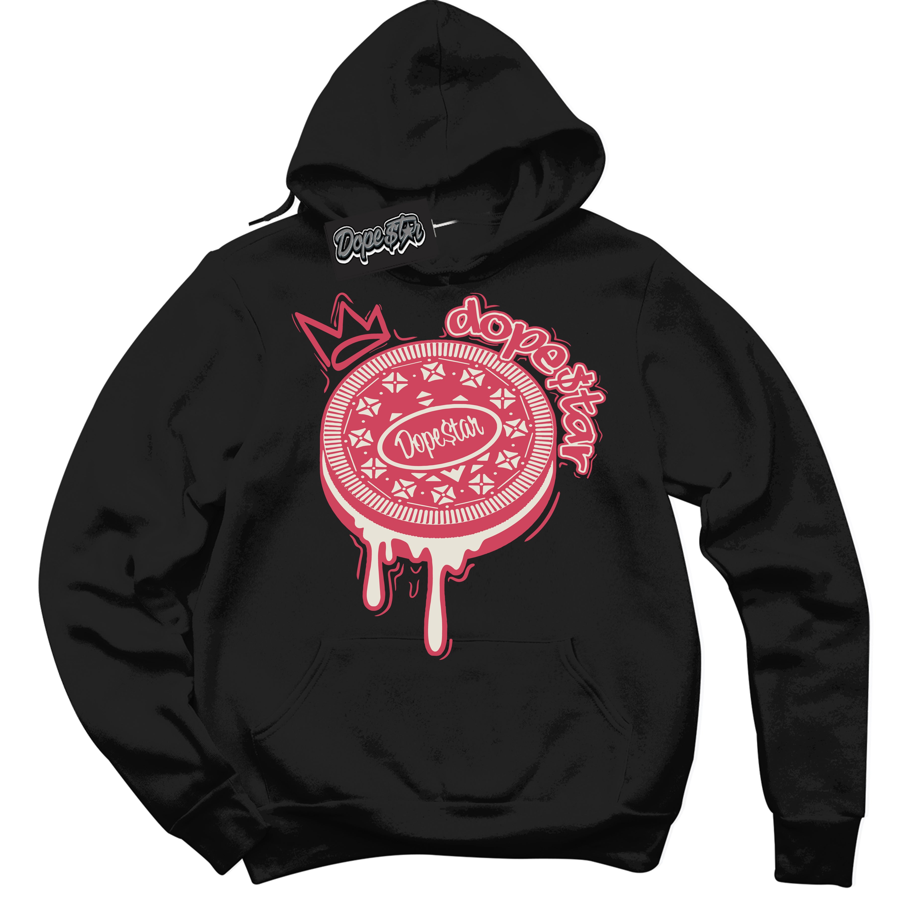 Cool Black Hoodie with “Oreo DS” design that Perfectly Matches Next Nature Aster Pink Dunk.