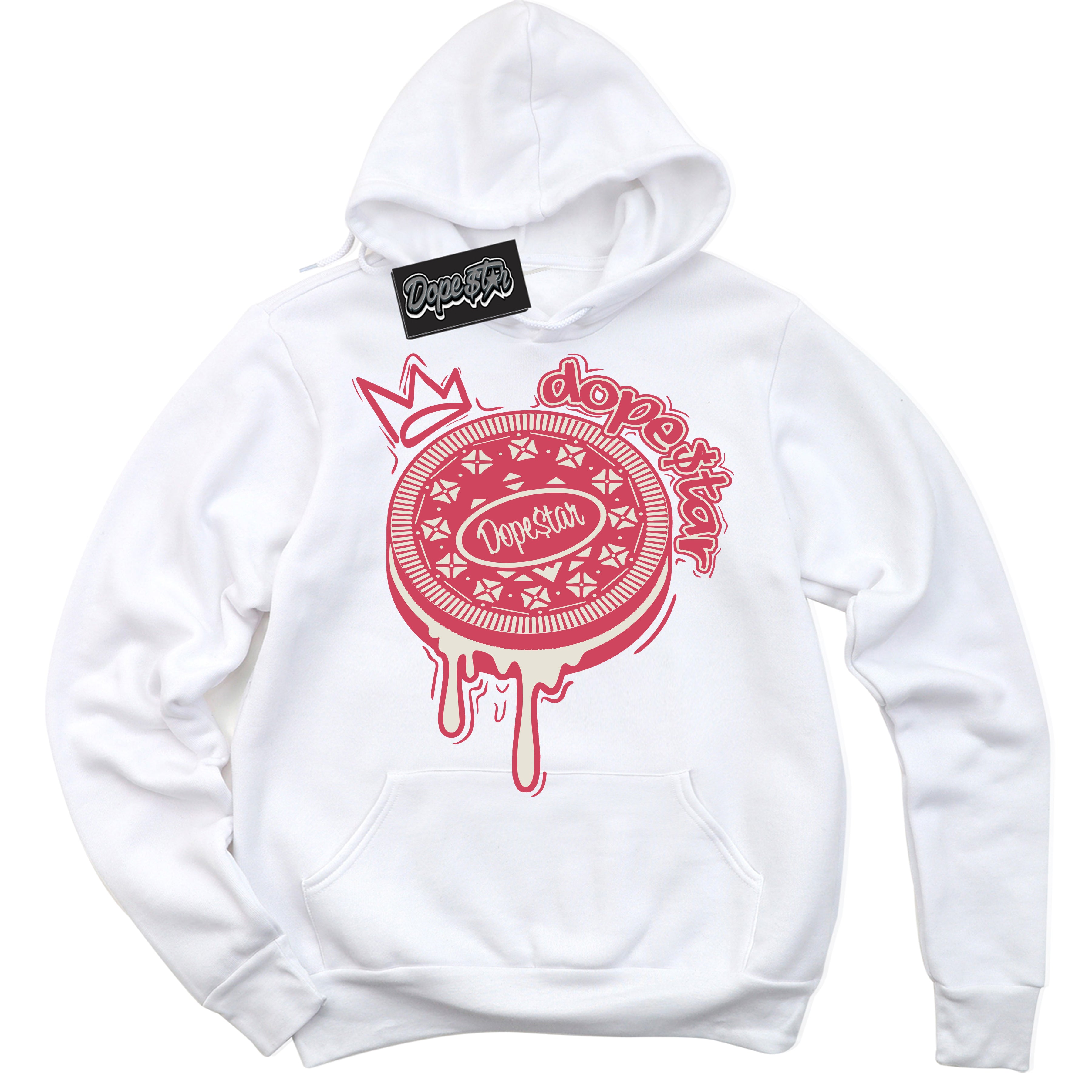 Cool White Hoodie with “Oreo DS” design that Perfectly Matches Next Nature Aster Pink Dunk.