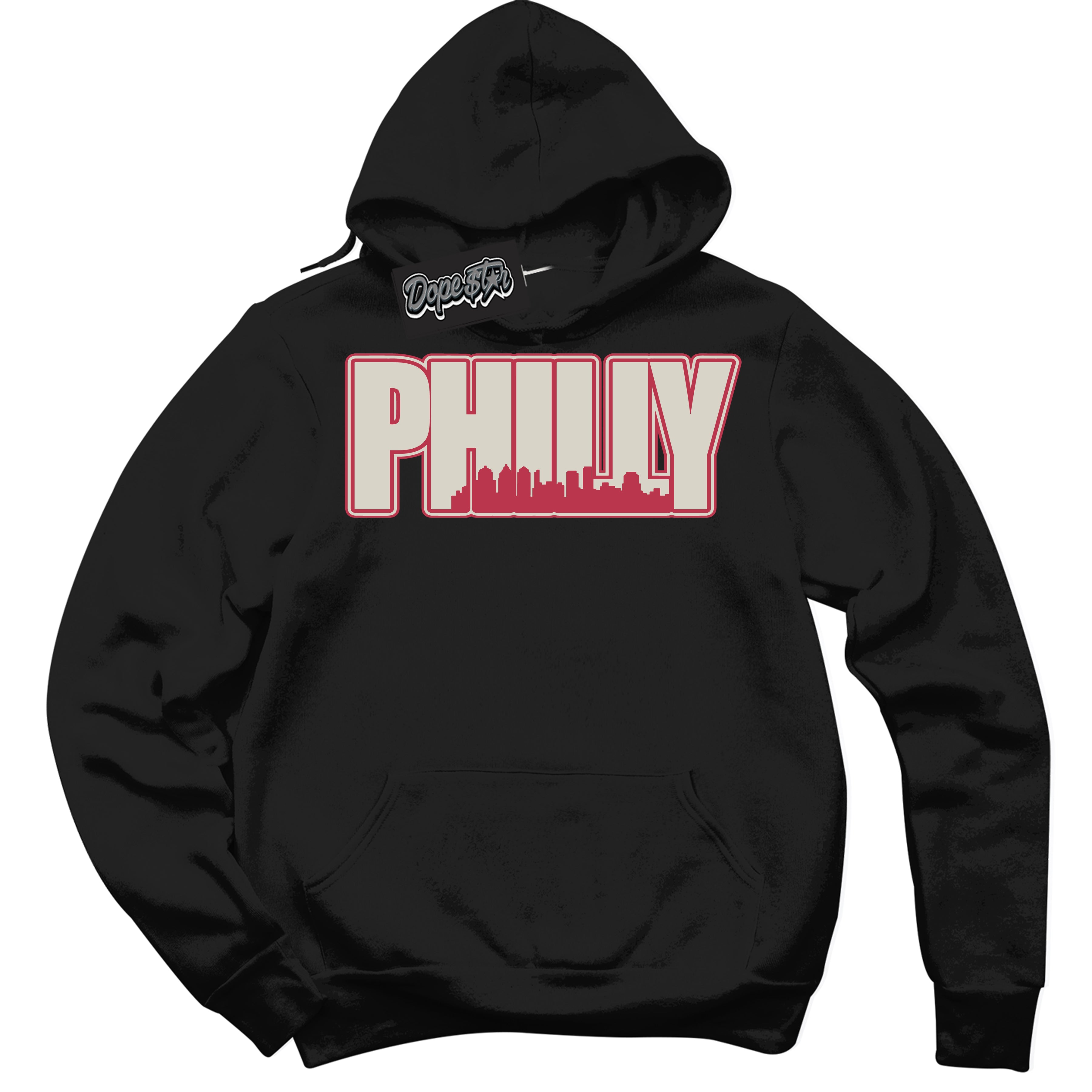 Cool Black Hoodie with “Philly” design that Perfectly Matches Next Nature Aster Pink Dunk.