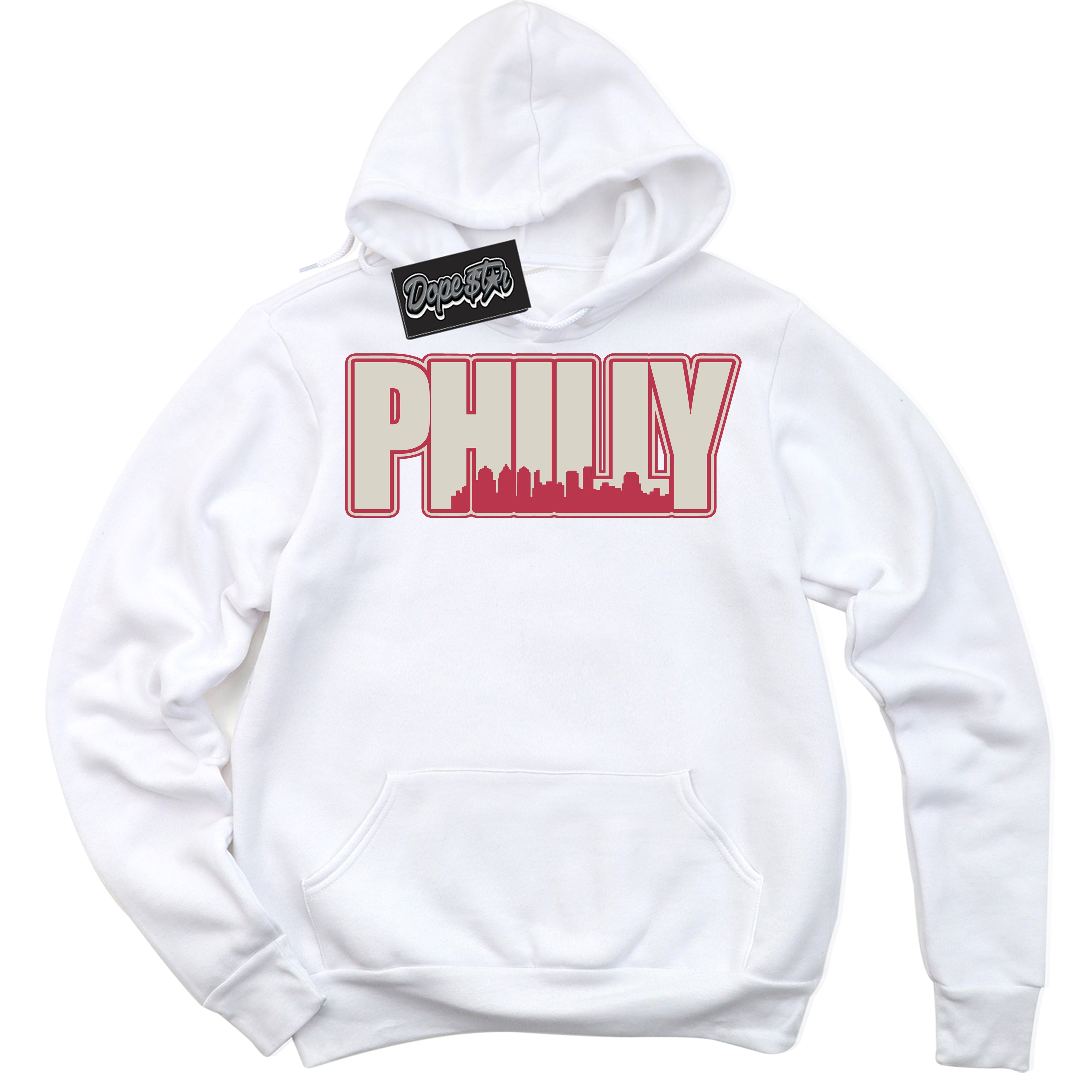 Cool White Hoodie with “Philly” design that Perfectly Matches Next Nature Aster Pink Dunk.