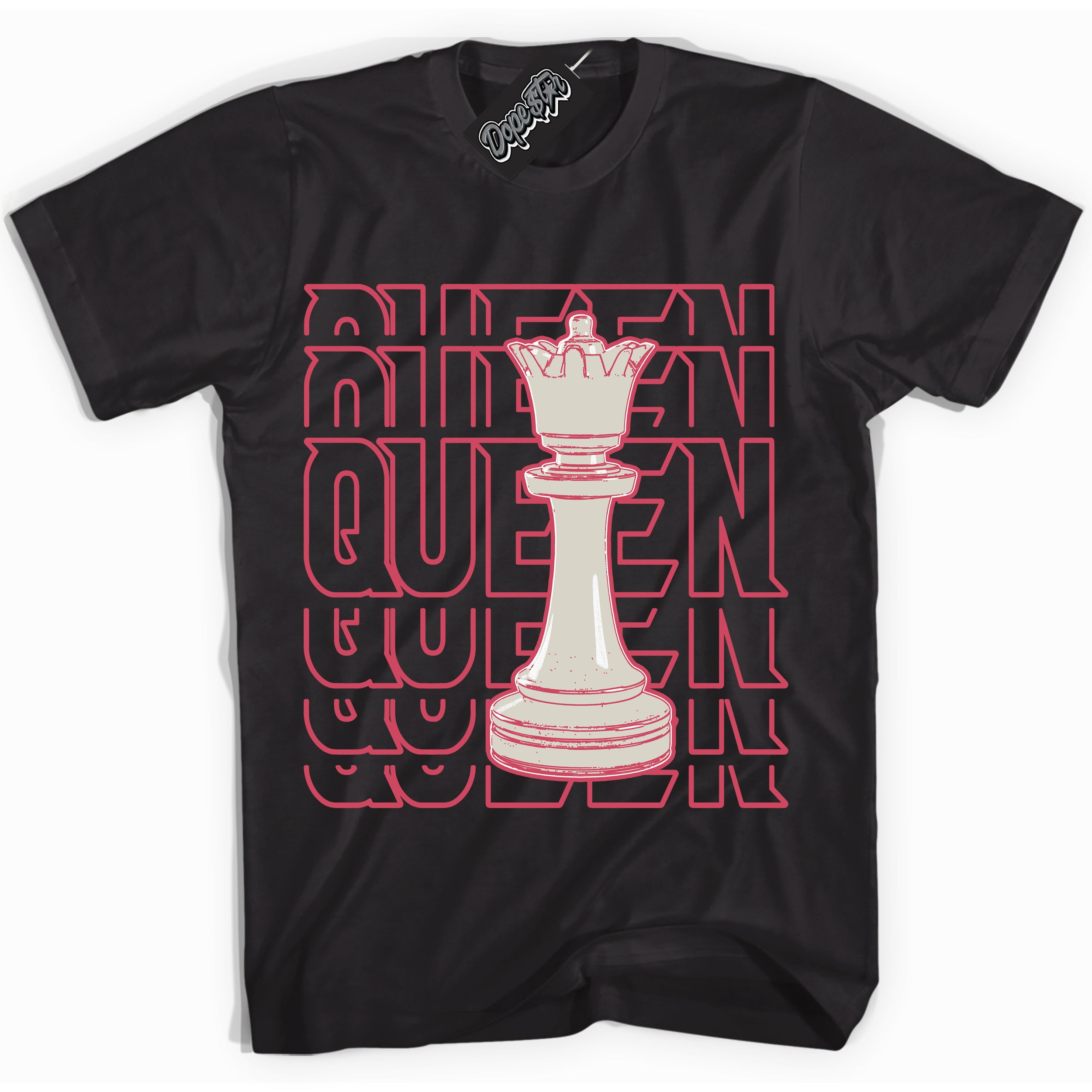 Cool Black Shirt with “Queen Chess” design that perfectly matches Next Nature Aster Pink Dunk.