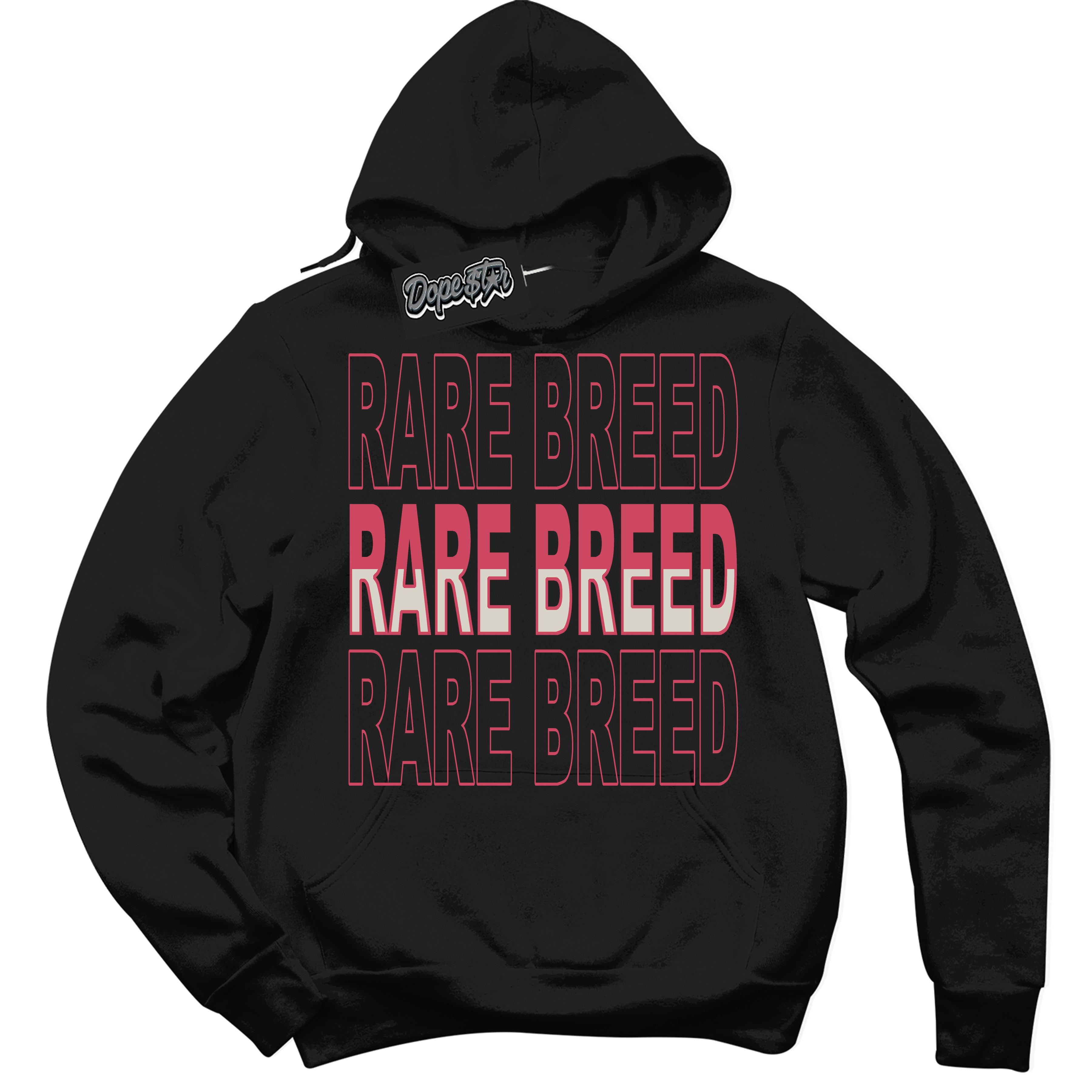 Cool Black Hoodie with “Rare Breed” design that Perfectly Matches Next Nature Aster Pink Dunk.