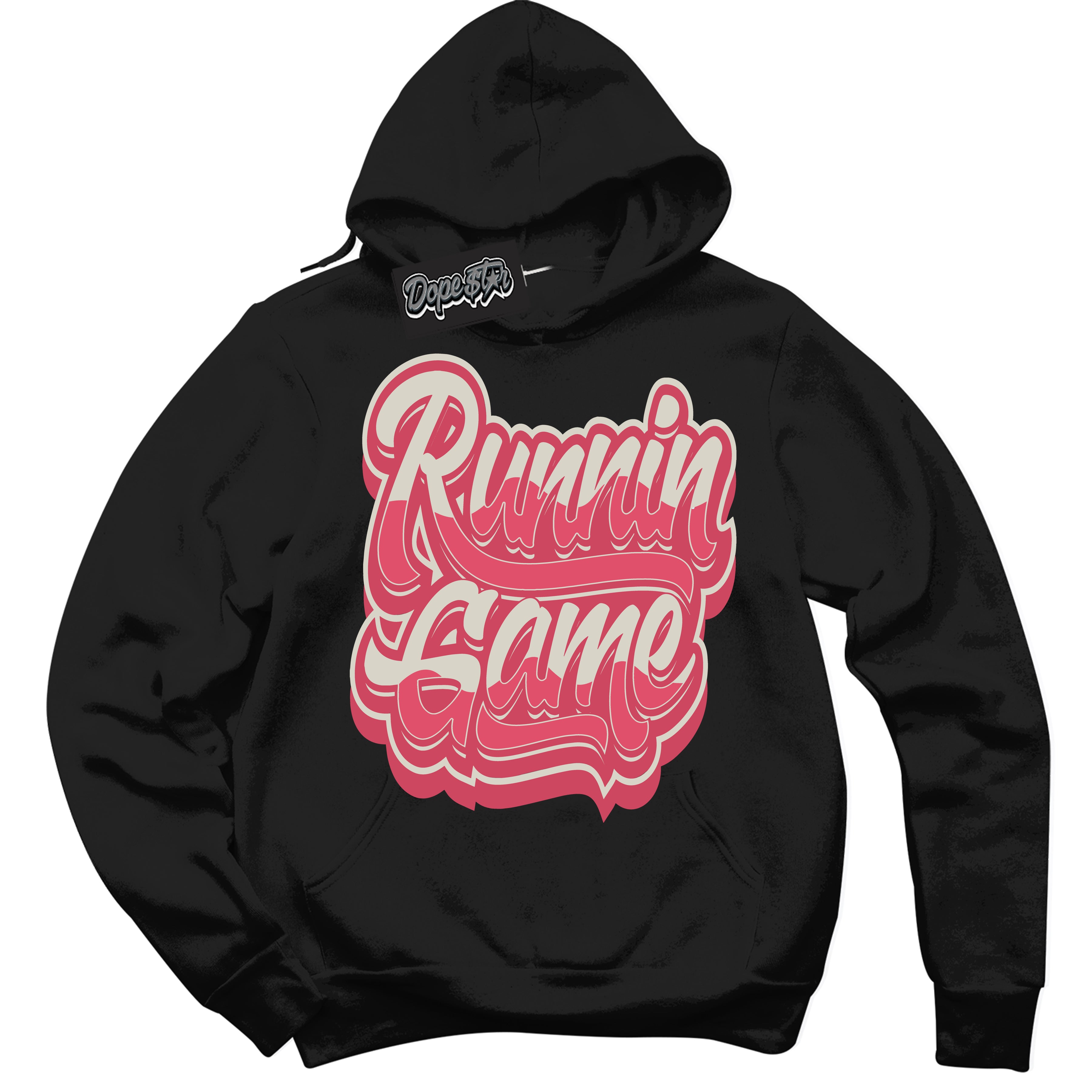 Cool Black Hoodie with “Running Game” design that Perfectly Matches Next Nature Aster Pink Dunk.