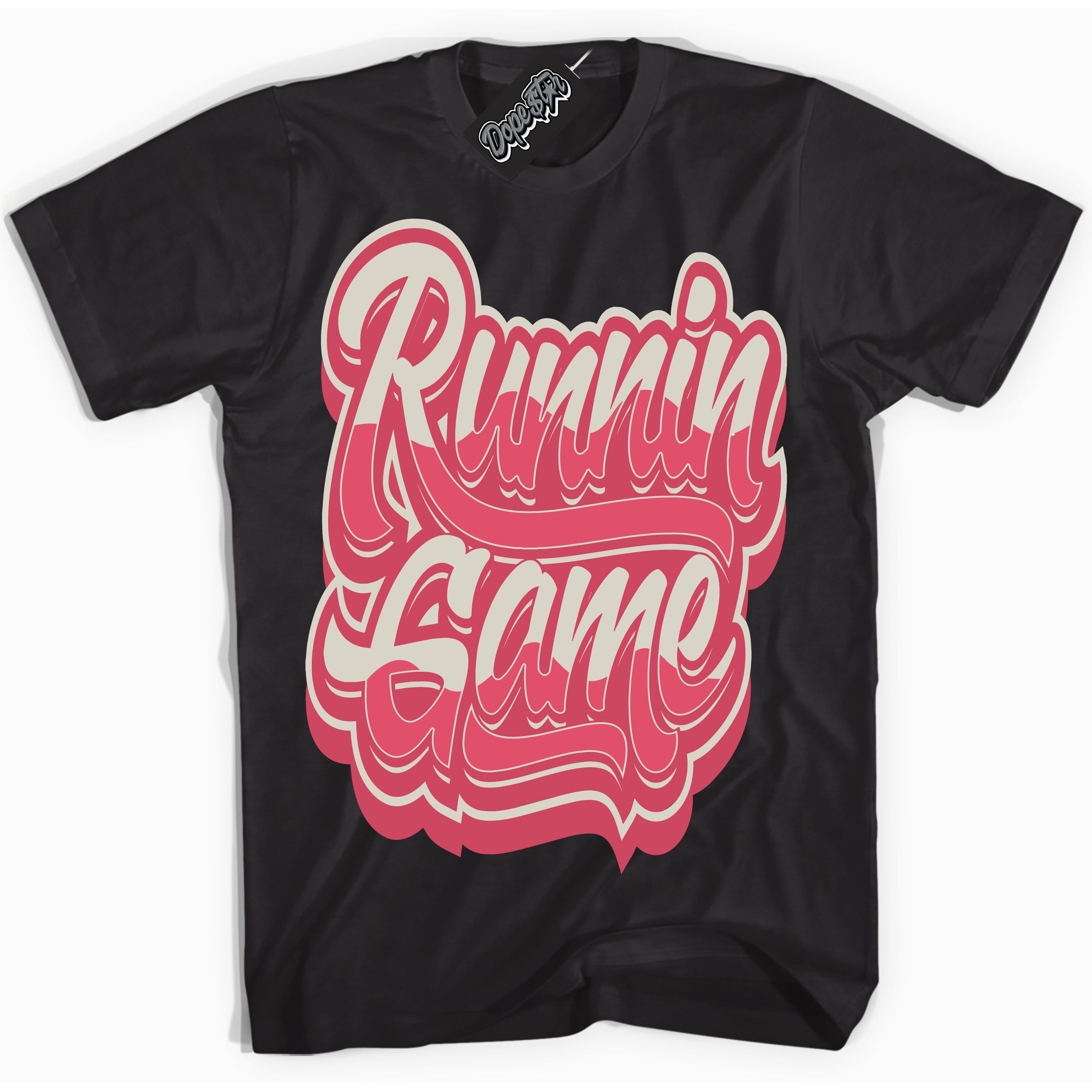 Cool Black Shirt with “Running Game” design that perfectly matches Next Nature Aster Pink Dunk.