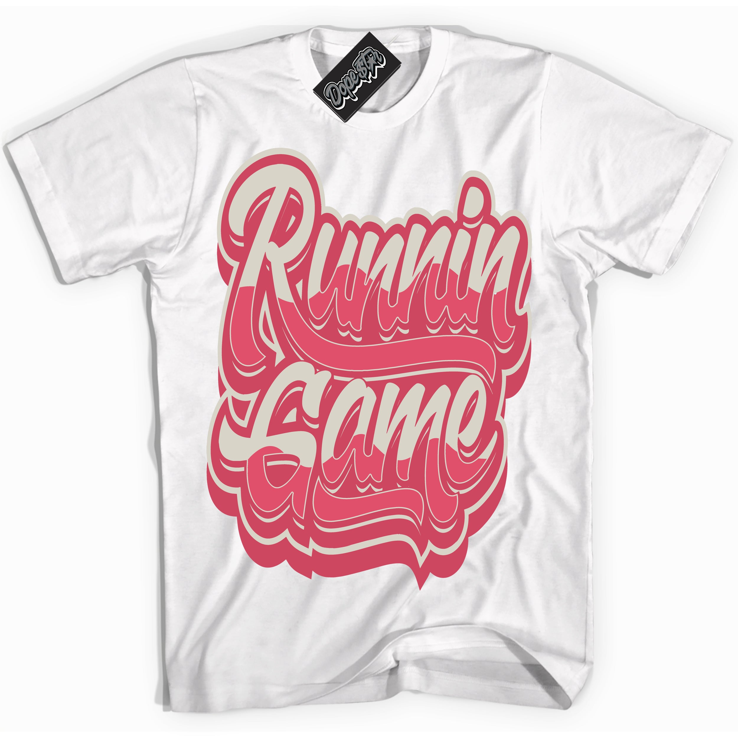 Cool White Shirt with “Running Game” design that perfectly matches Next Nature Aster Pink Dunk.