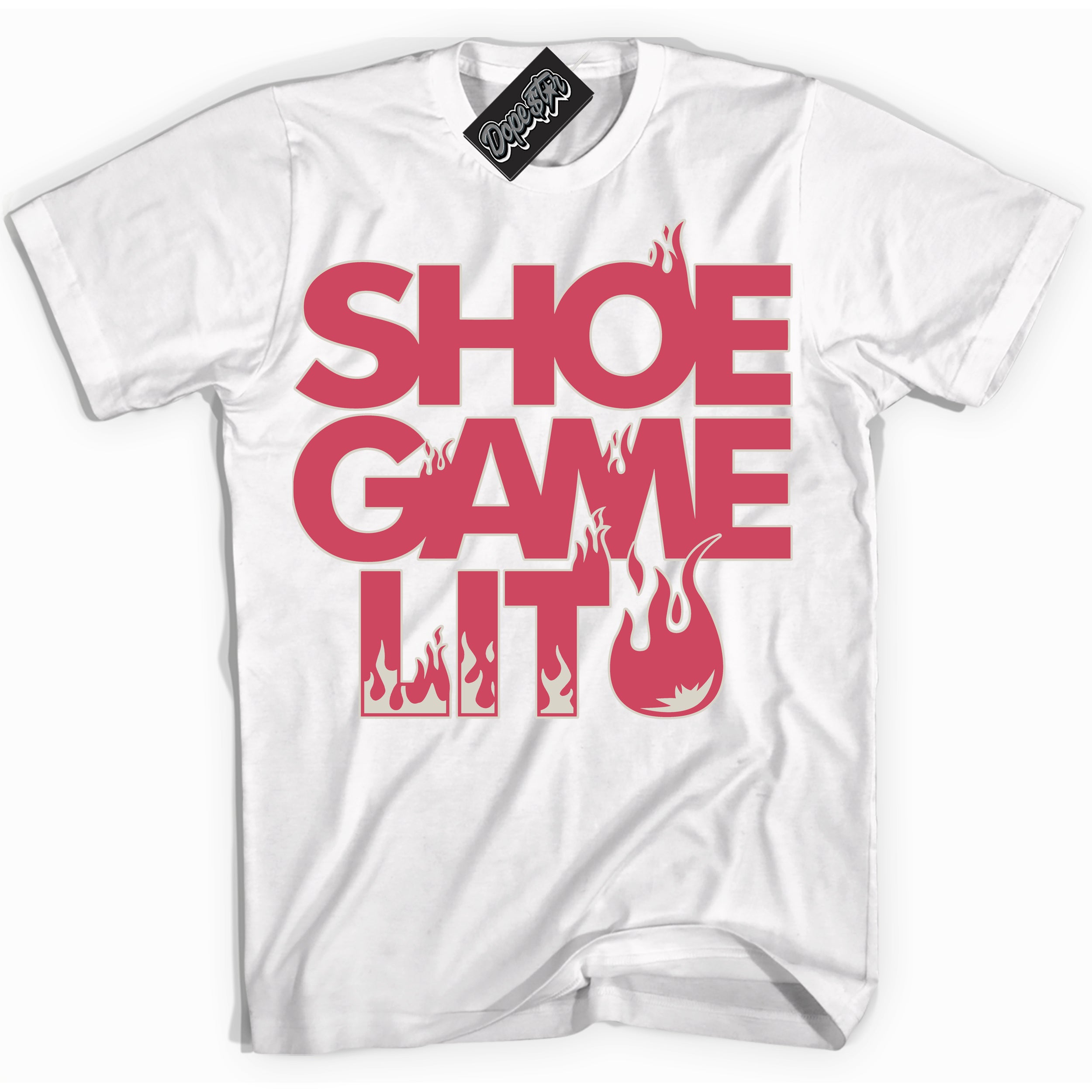 Cool White Shirt with “Shoe Game Lit” design that perfectly matches Next Nature Aster Pink Dunk.