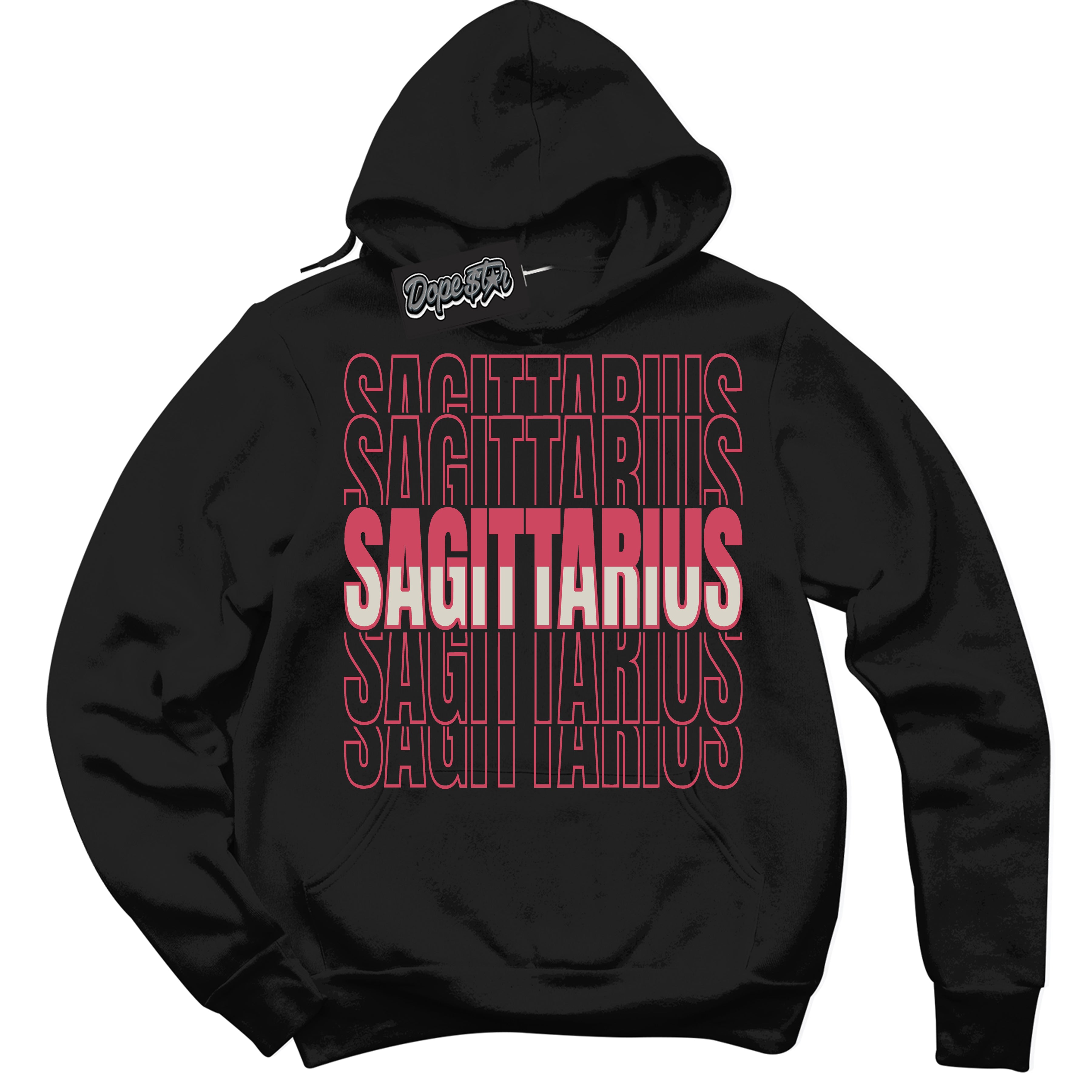 Cool Black Hoodie with “Sagittarius” design that Perfectly Matches Next Nature Aster Pink Dunk.