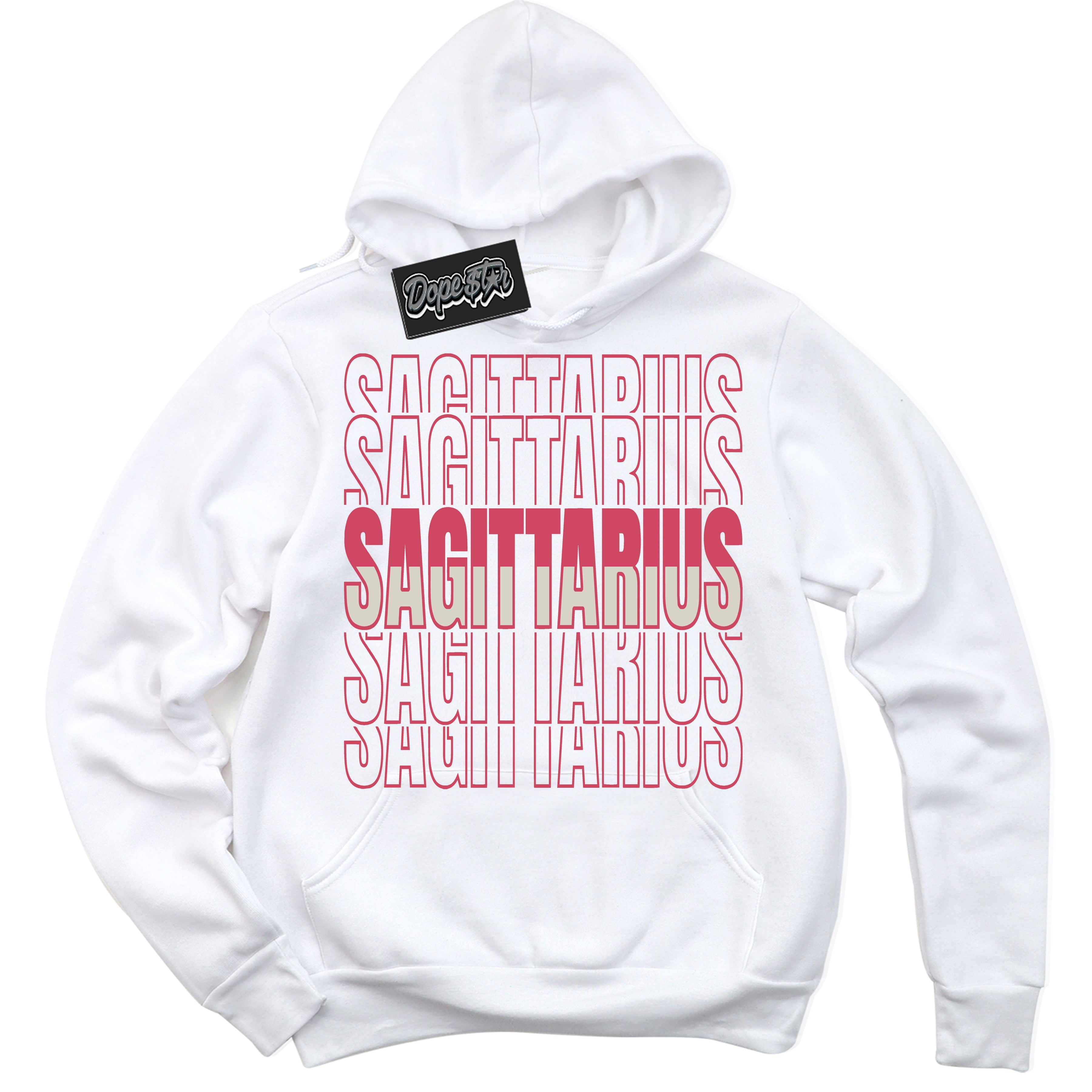 Cool White Hoodie with “Sagittarius” design that Perfectly Matches Next Nature Aster Pink Dunk.