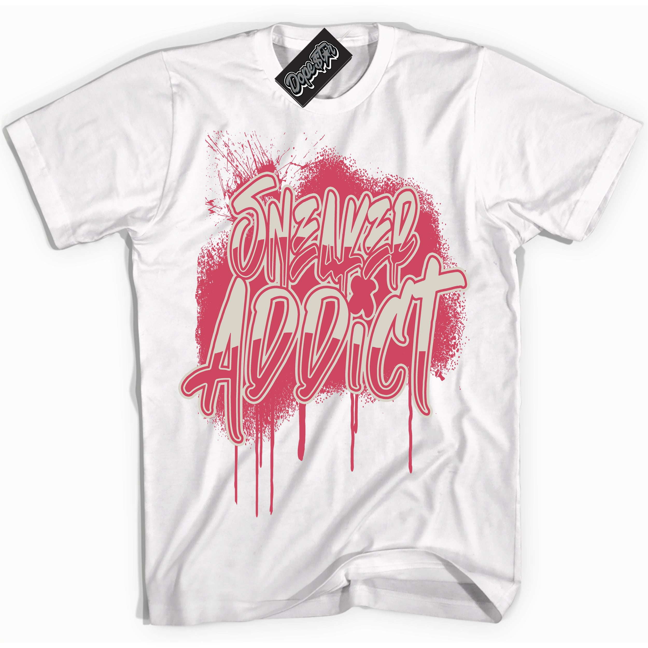 Cool White Shirt with “Sneaker Addict” design that perfectly matches Next Nature Aster Pink Dunk.