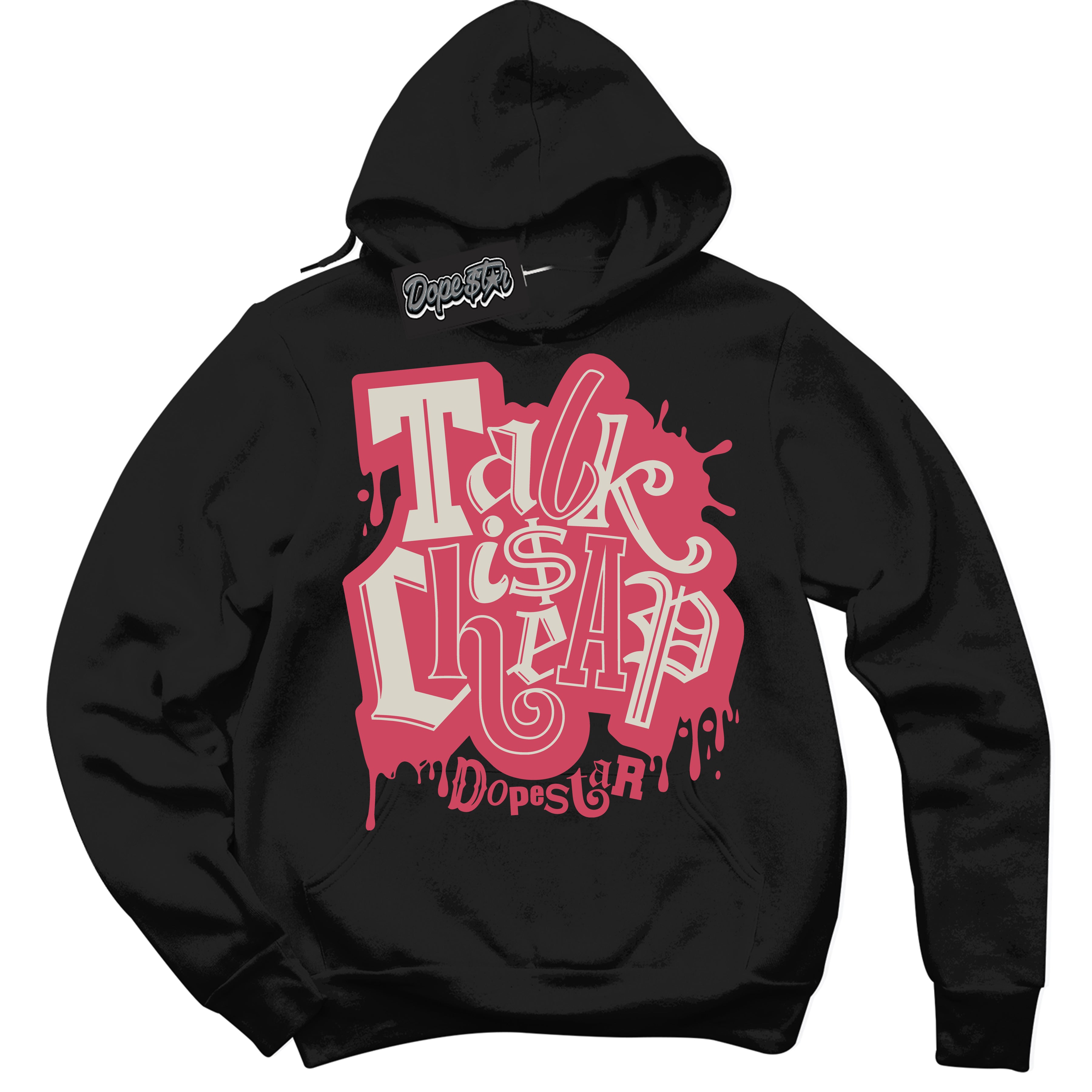 Cool Black Hoodie with “Talk Is Cheap” design that Perfectly Matches Next Nature Aster Pink Dunk.