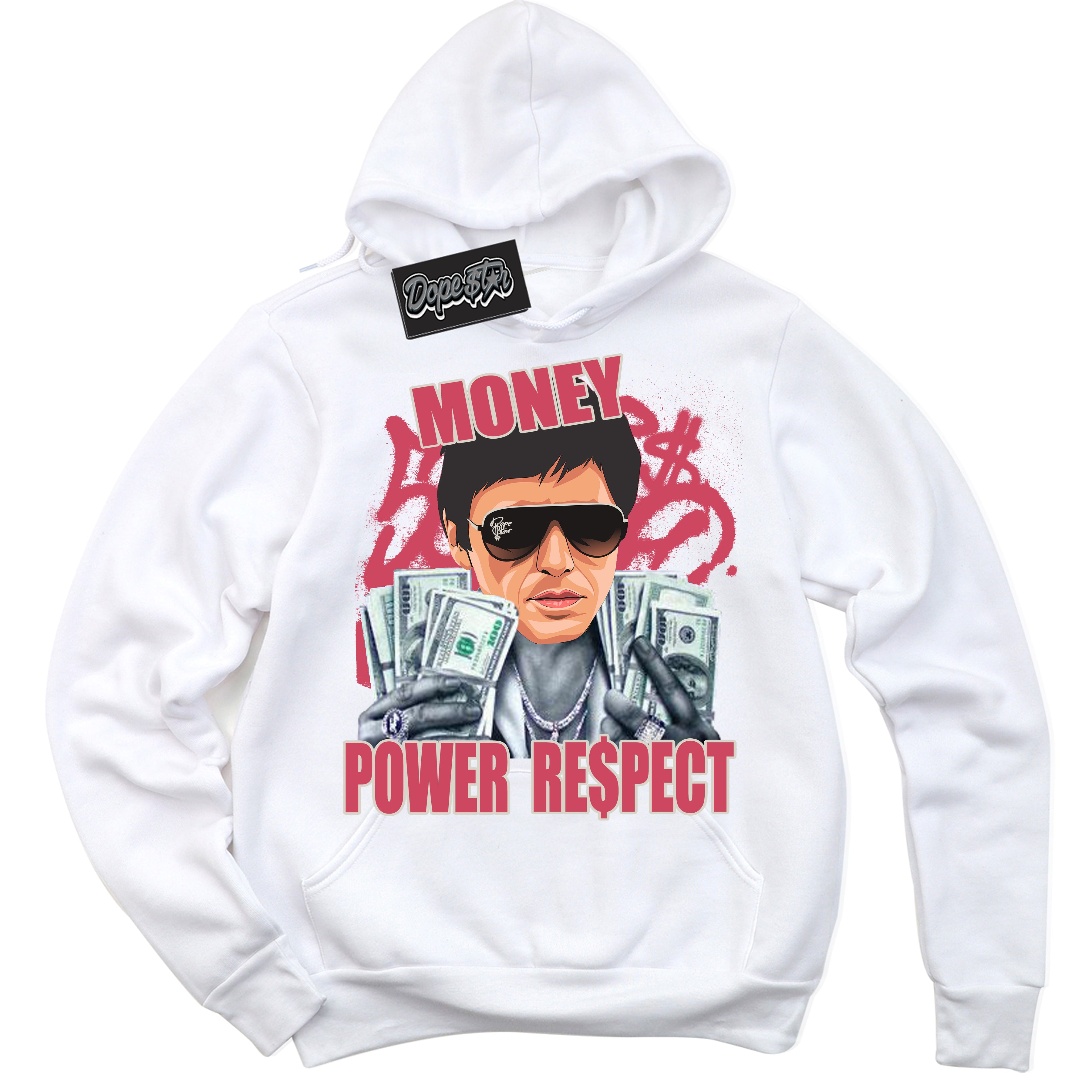 Cool White Hoodie with “Tony Montana” design that Perfectly Matches Next Nature Aster Pink Dunk.