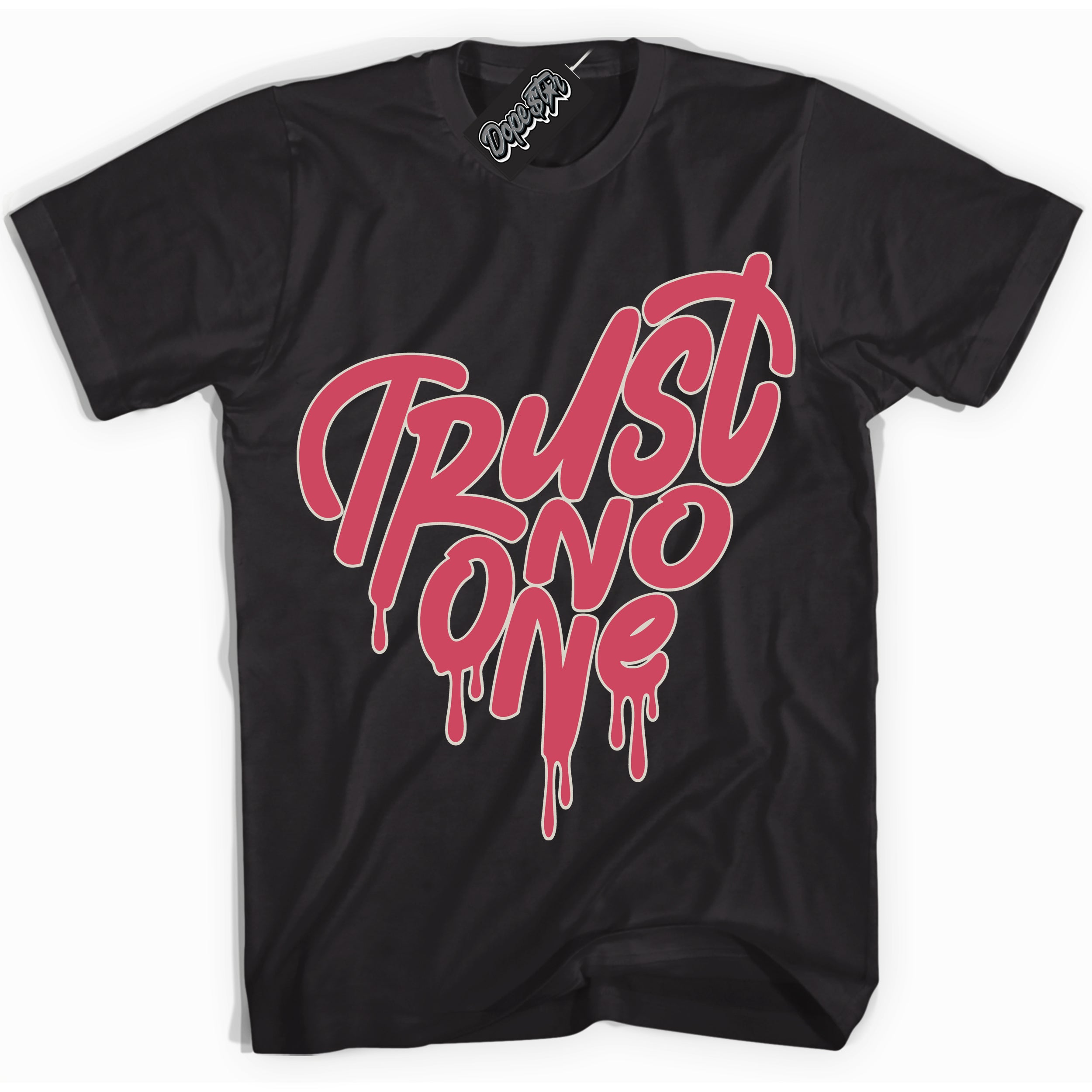 Cool Black Shirt with “Trust No One Heart” design that perfectly matches Next Nature Aster Pink Dunk.