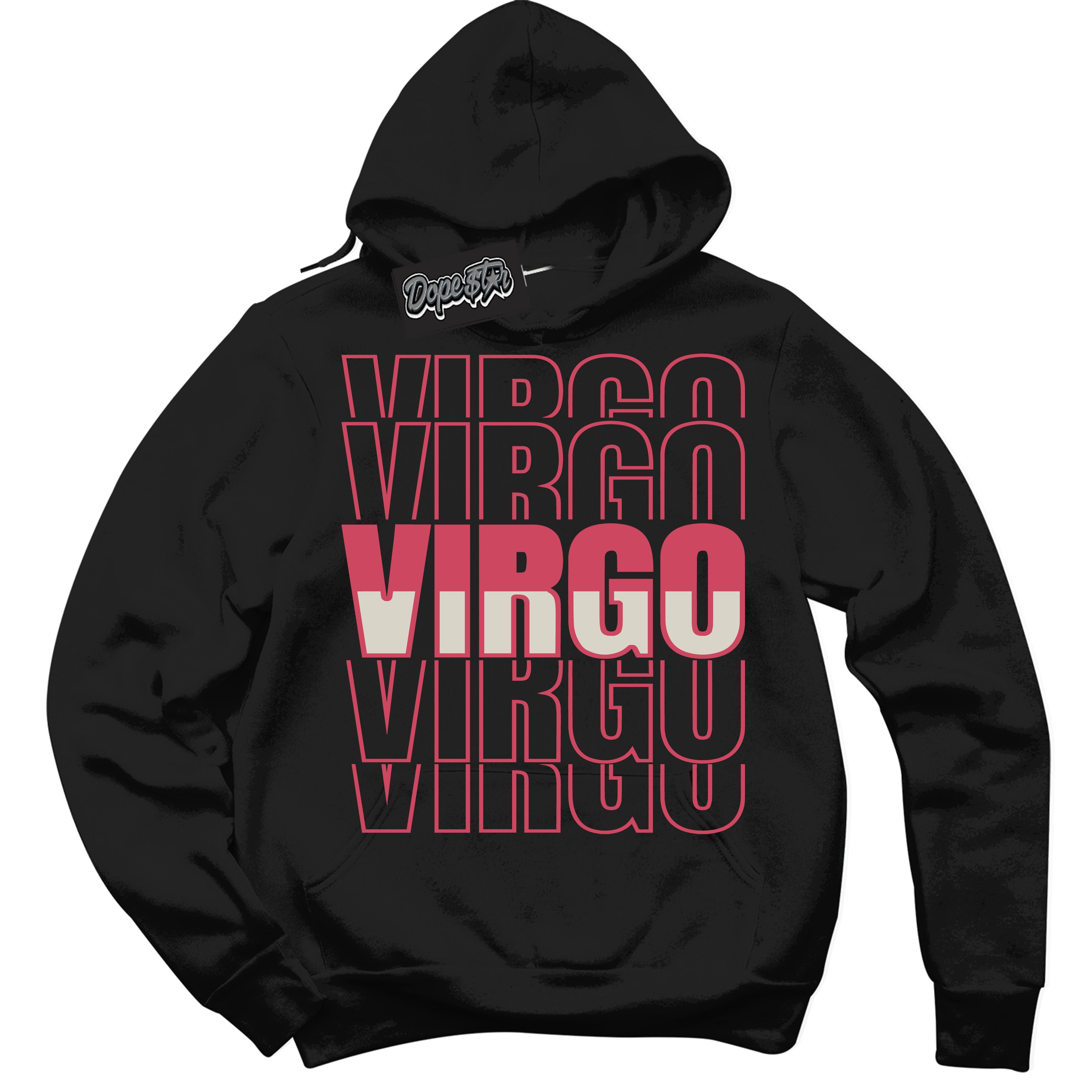 Cool Black Hoodie with “Virgo” design that Perfectly Matches Next Nature Aster Pink Dunk.