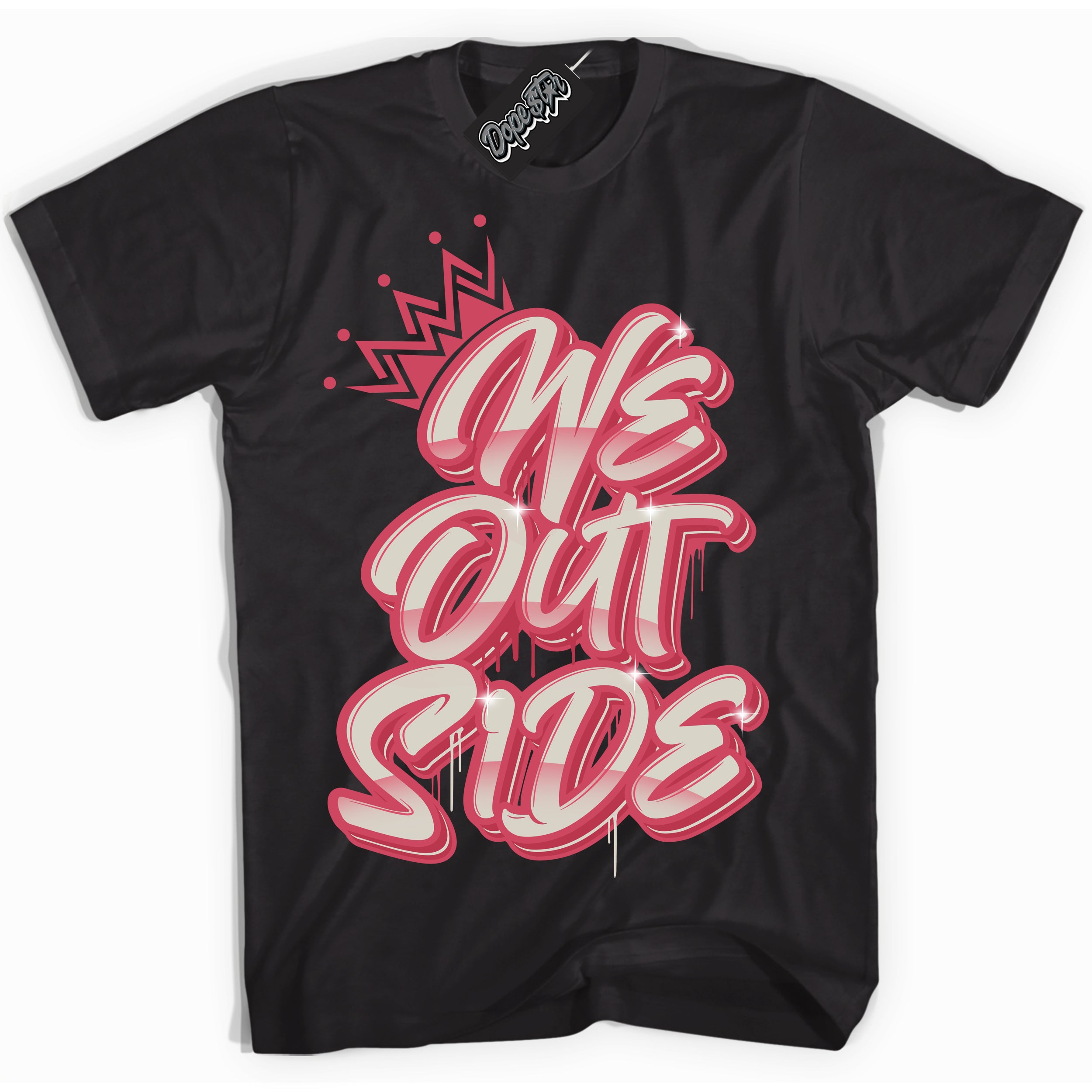 Cool Black Shirt with “We Outside” design that perfectly matches Next Nature Aster Pink Dunk.