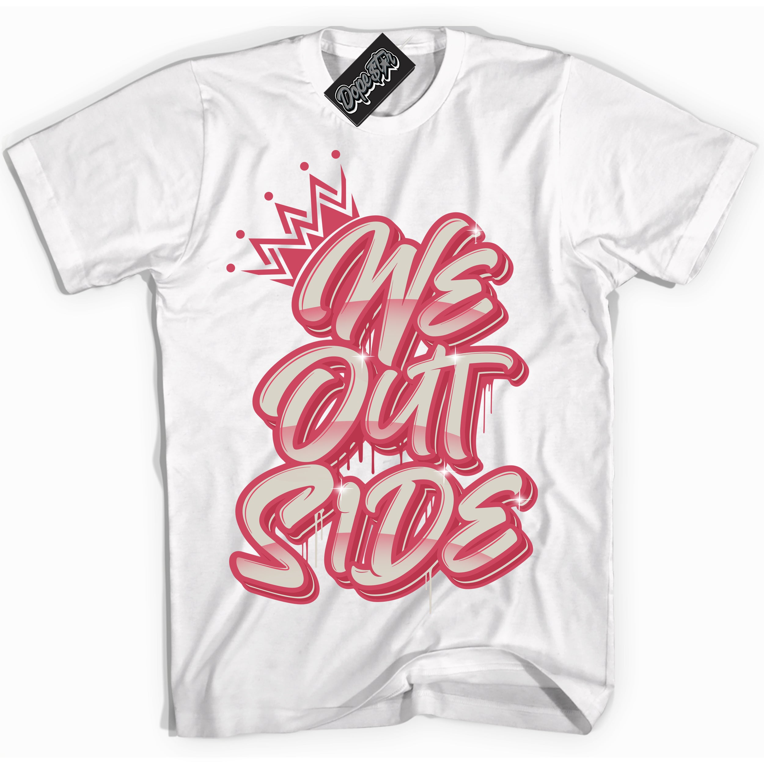 Cool White Shirt with “We Outside” design that perfectly matches Next Nature Aster Pink Dunk.