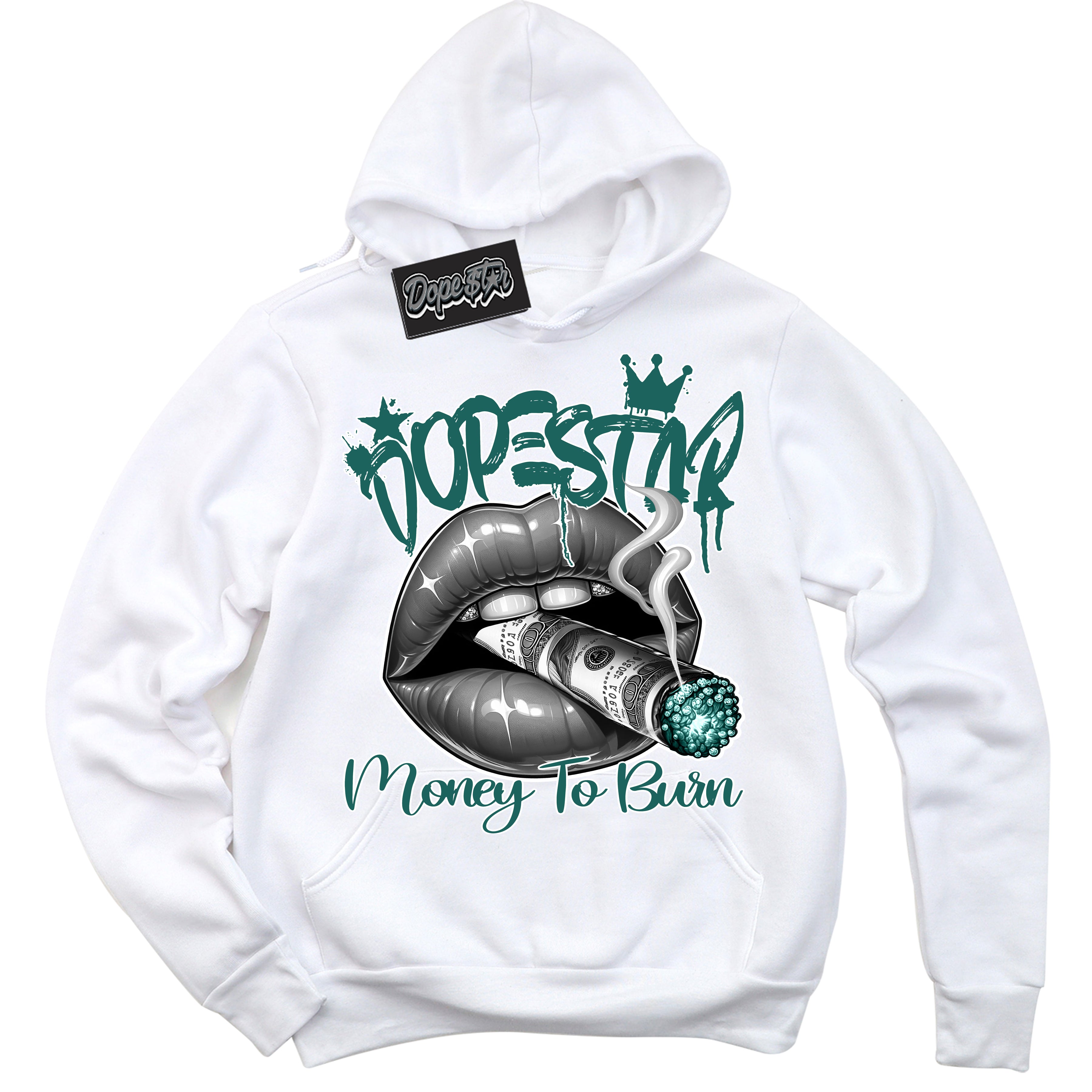 Cool White Hoodie with “ Money To Burn ”  design that Perfectly Matches Next Nature Bicoastal Sneakers.