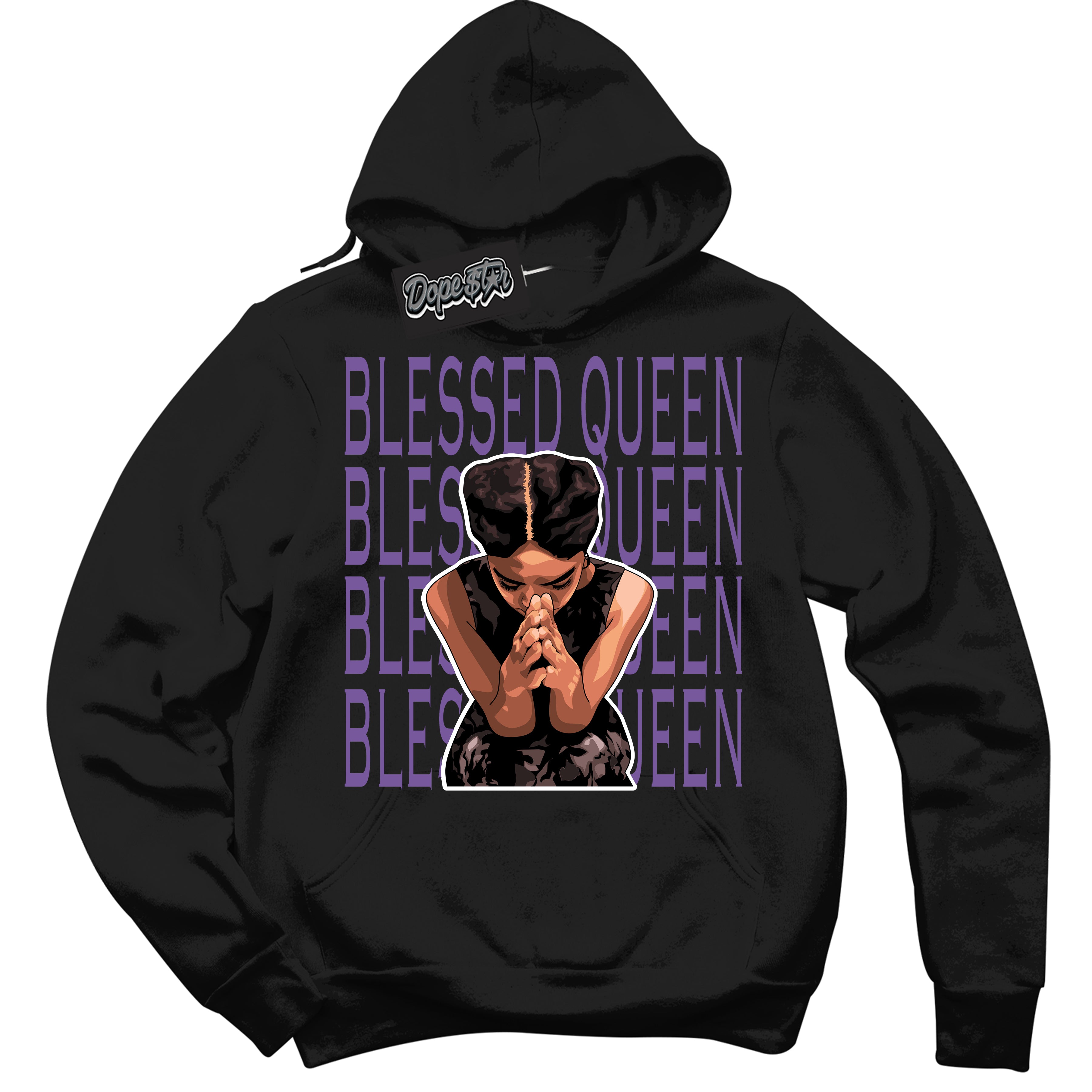 Cool Black Hoodie with “Blessed Queen” design that Perfectly Matches Next Nature Black Raspberry.