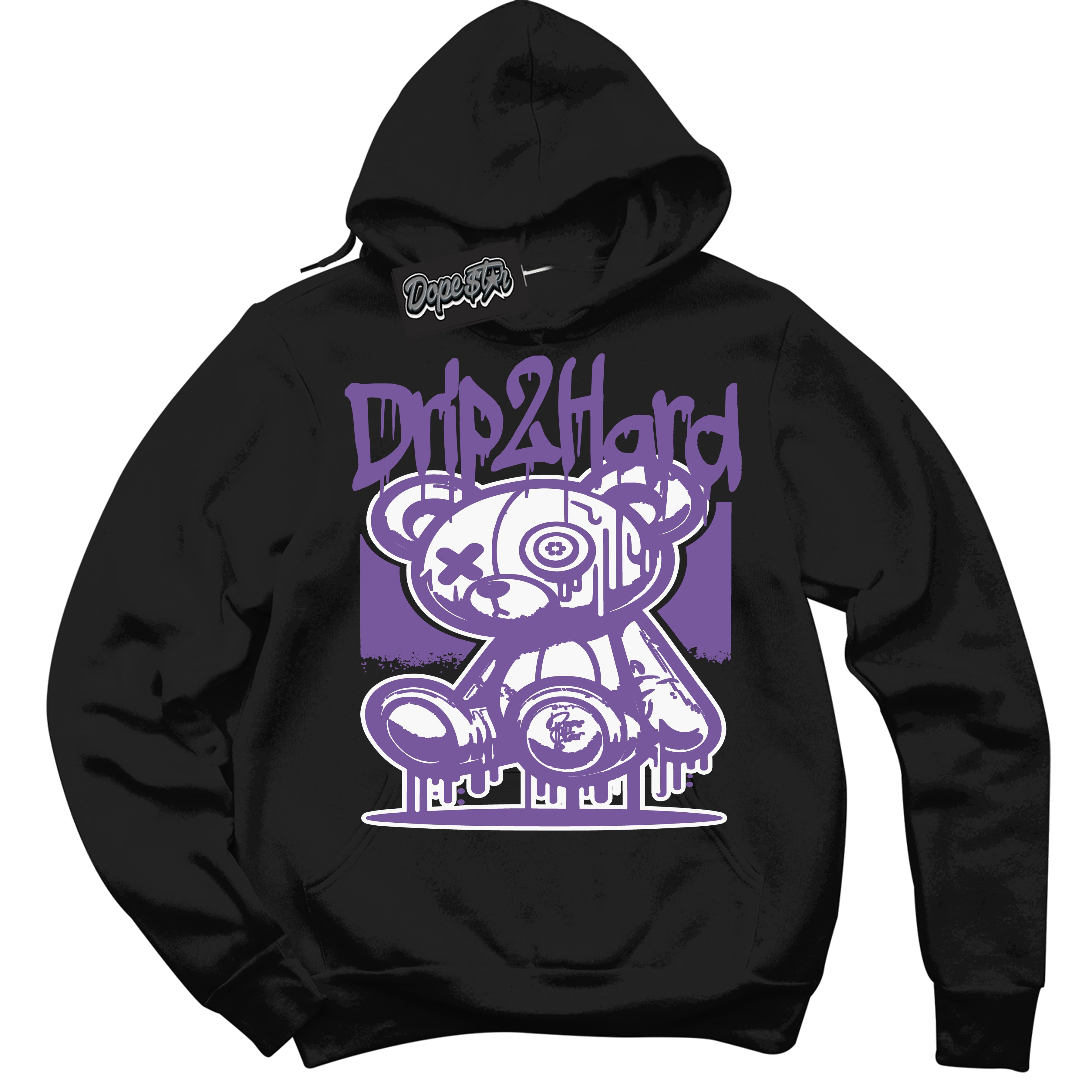 Cool Black Hoodie with “Drip 2 Hard” design that Perfectly Matches Next Nature Black Raspberry.