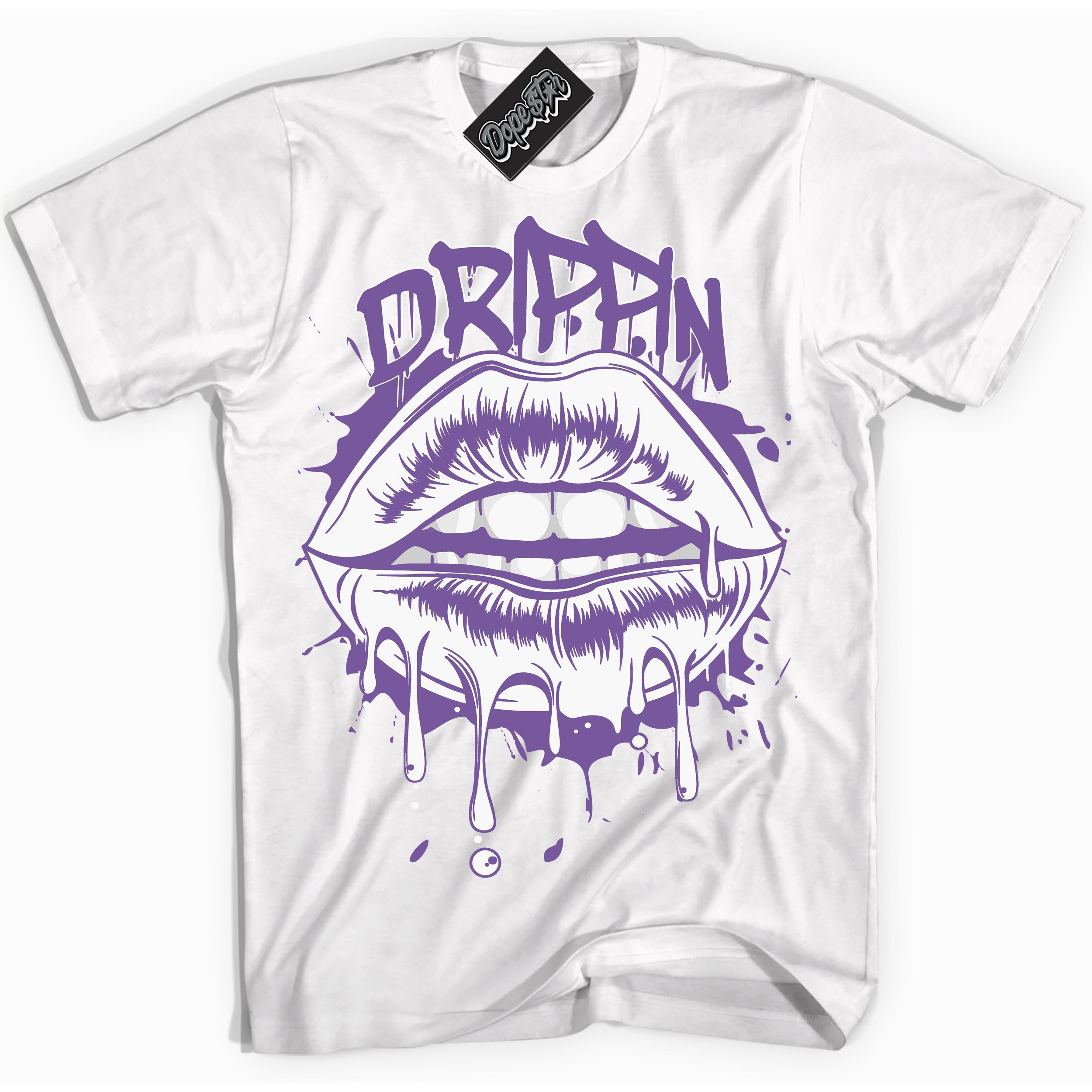 Cool White Shirt with “Drippin” design that perfectly matches Next Nature Black Raspberry.