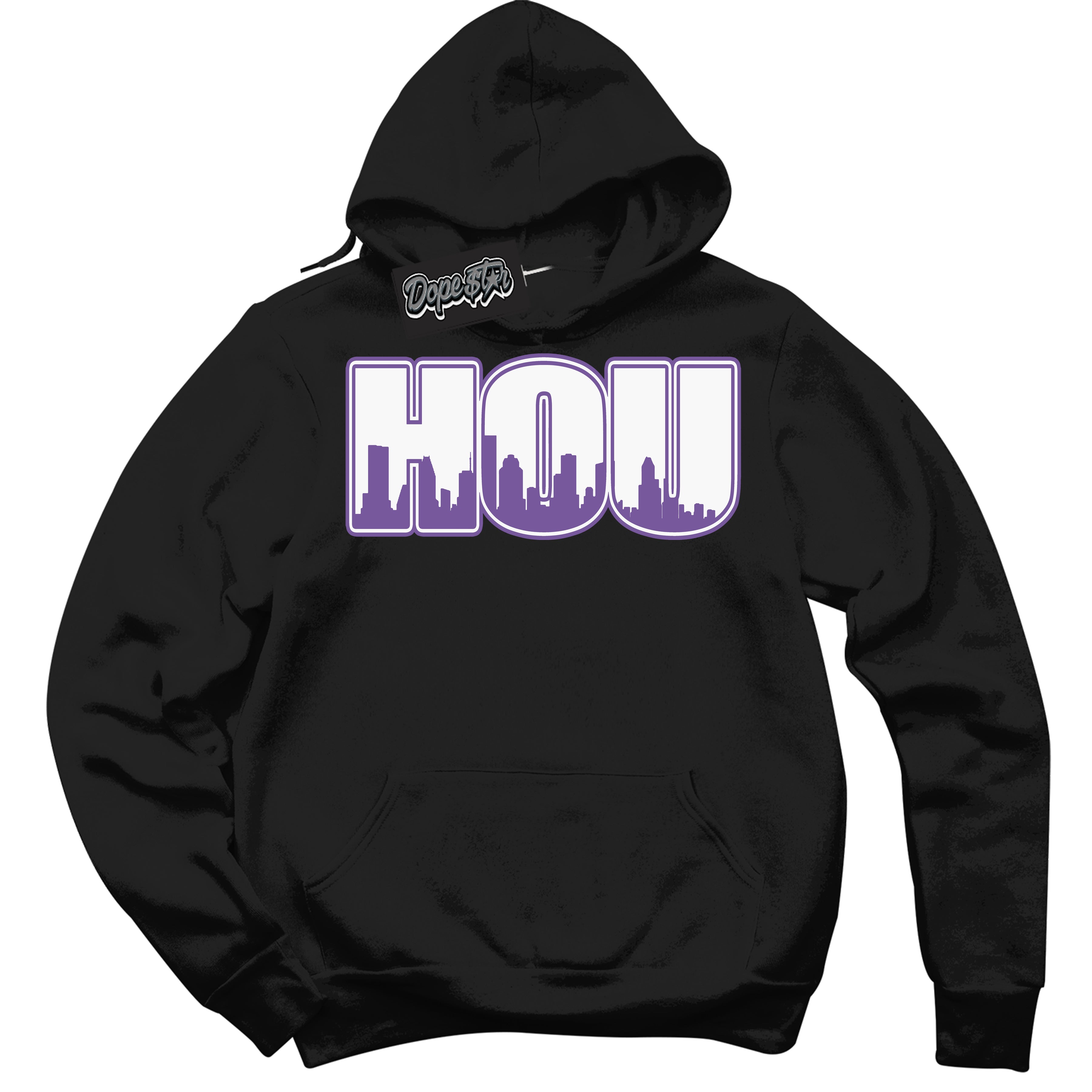 Cool Black Hoodie with “Houston” design that Perfectly Matches Next Nature Black Raspberry.