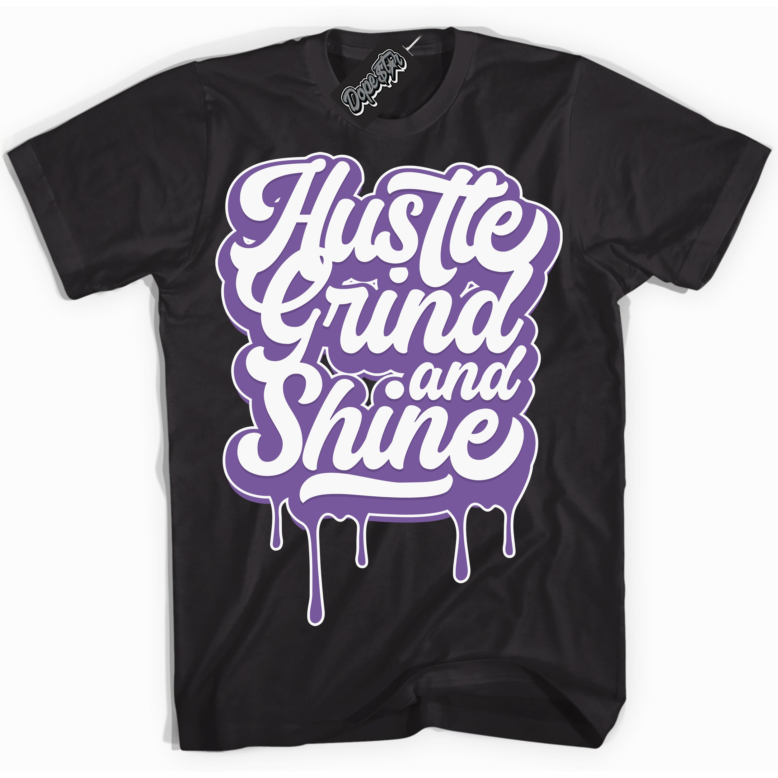 Cool Black Shirt with “Hustle Grind And Shine” design that perfectly matches Next Nature Black Raspberry.