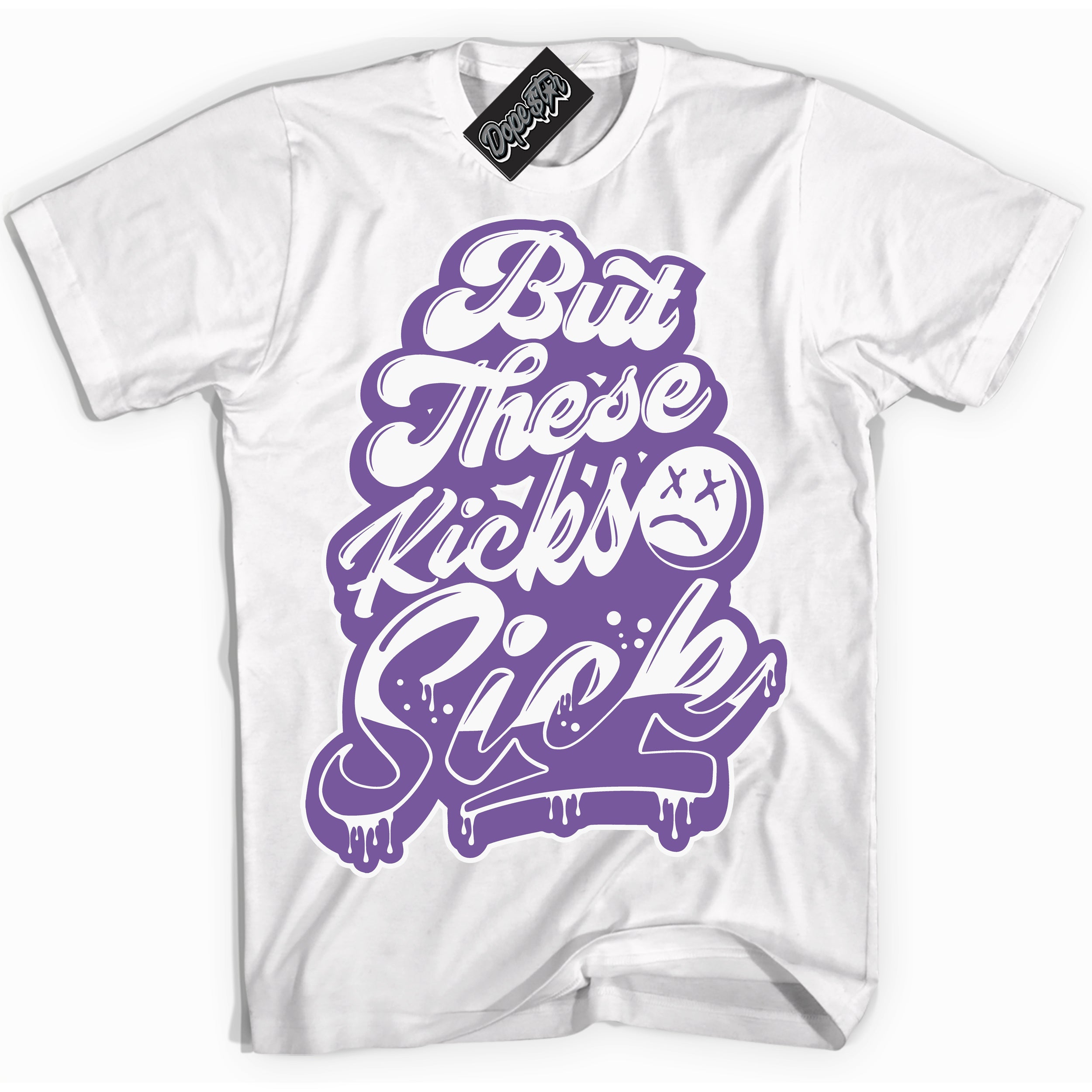 Cool White Shirt with “Kick Sick” design that perfectly matches Next Nature Black Raspberry.