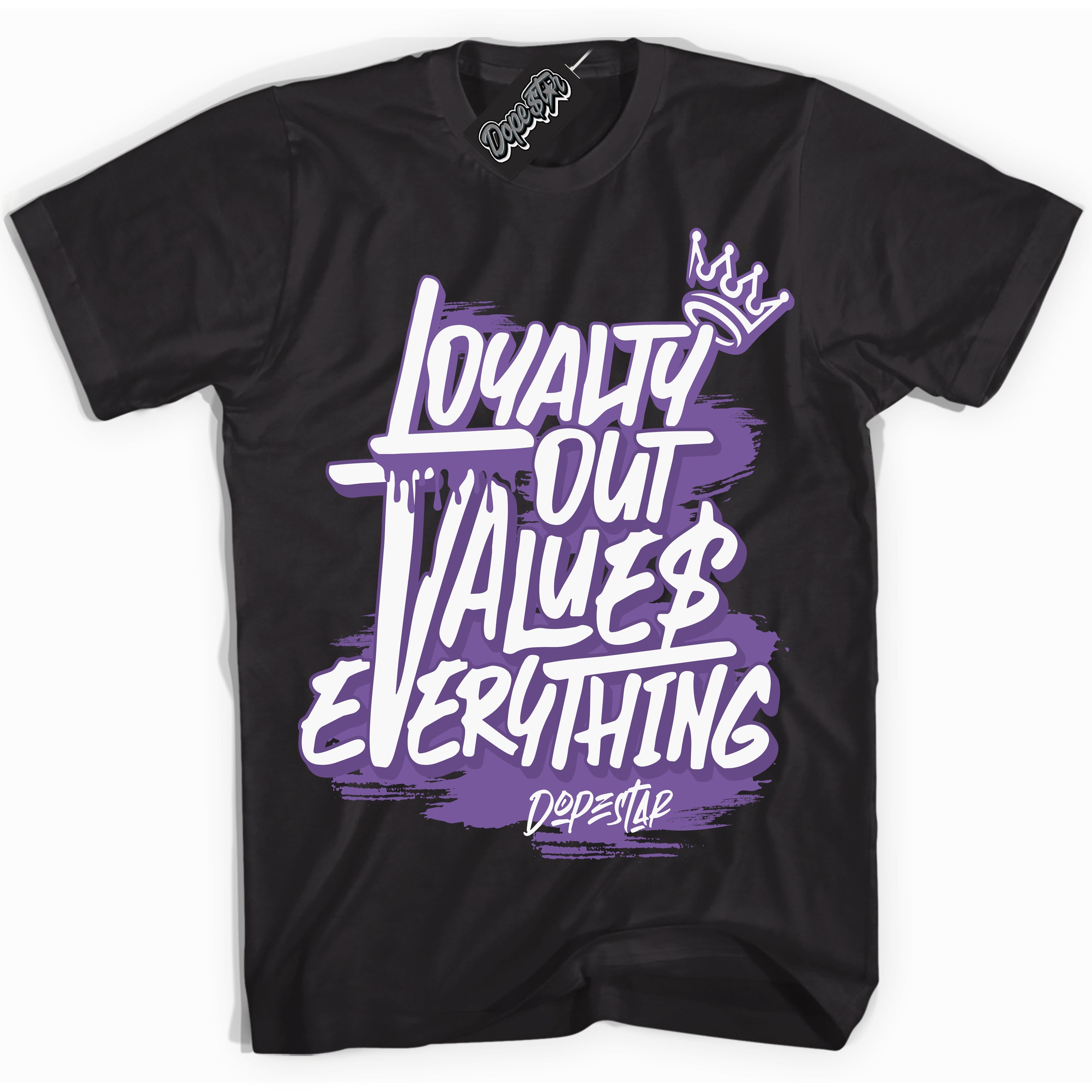 Cool Black Shirt with “Loyalty Out Values Everything” design that perfectly matches Next Nature Black Raspberry.