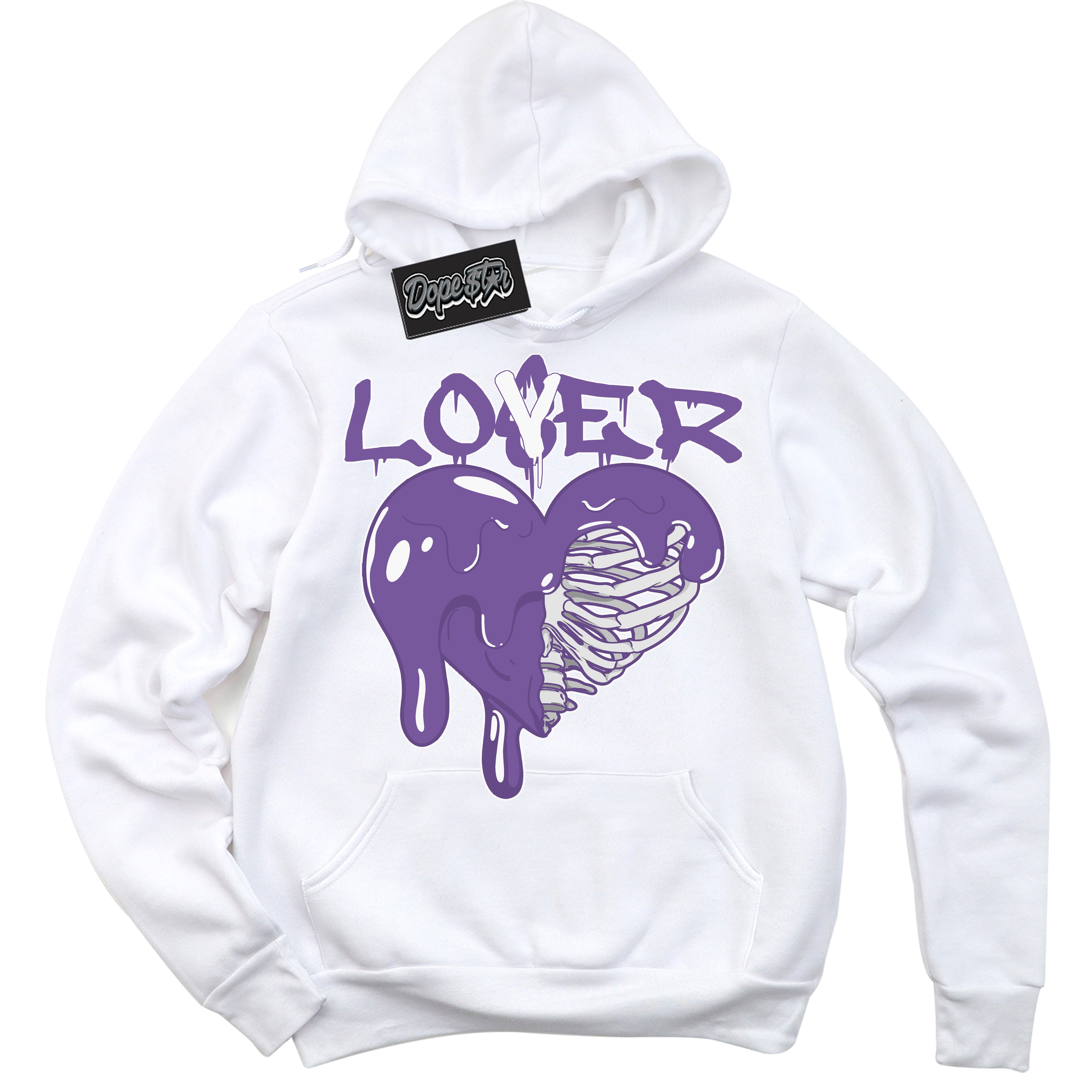 Cool White Hoodie with “Lover Loser” design that Perfectly Matches Next Nature Black Raspberry.