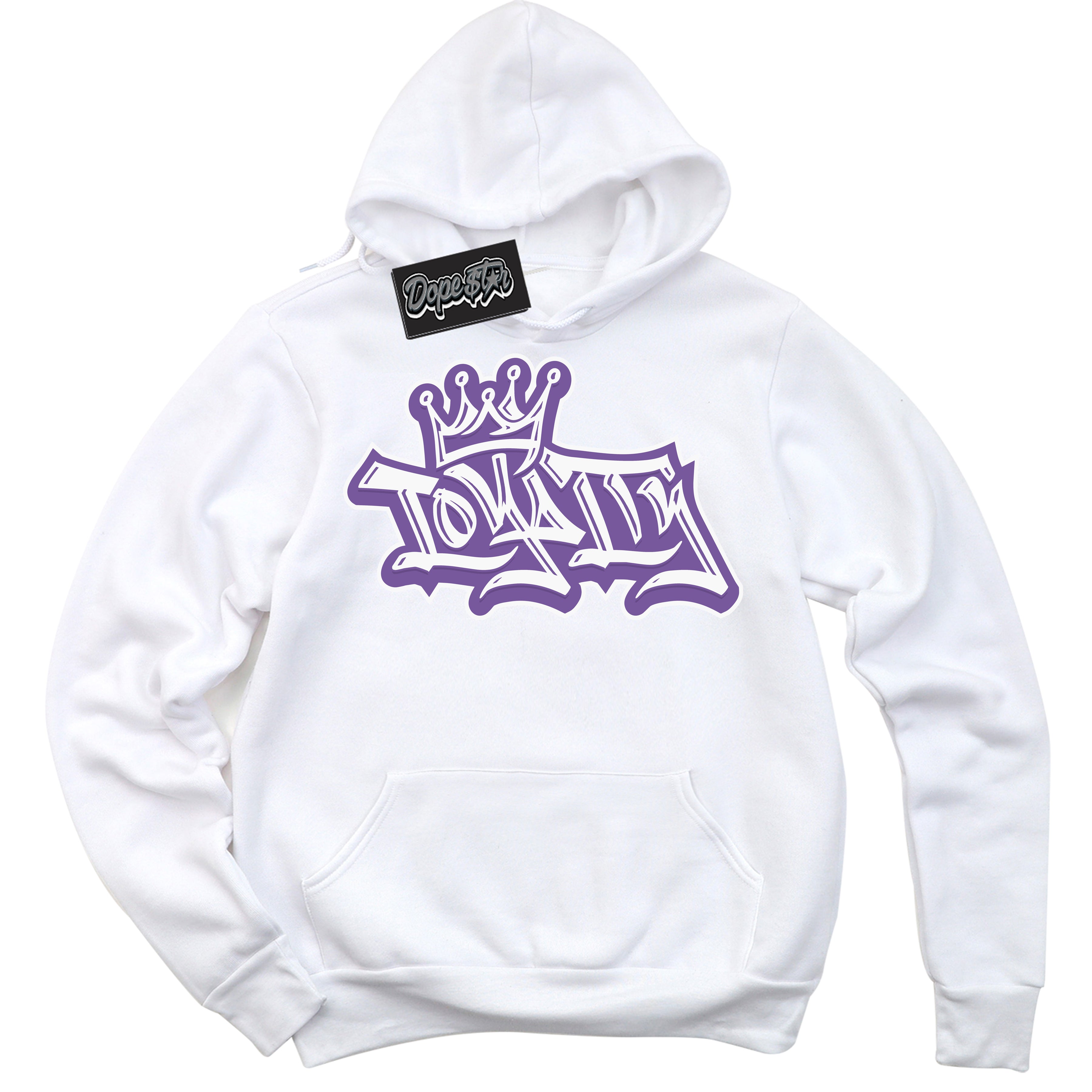 Cool White Hoodie with “Loyalty Crown” design that Perfectly Matches Next Nature Black Raspberry.