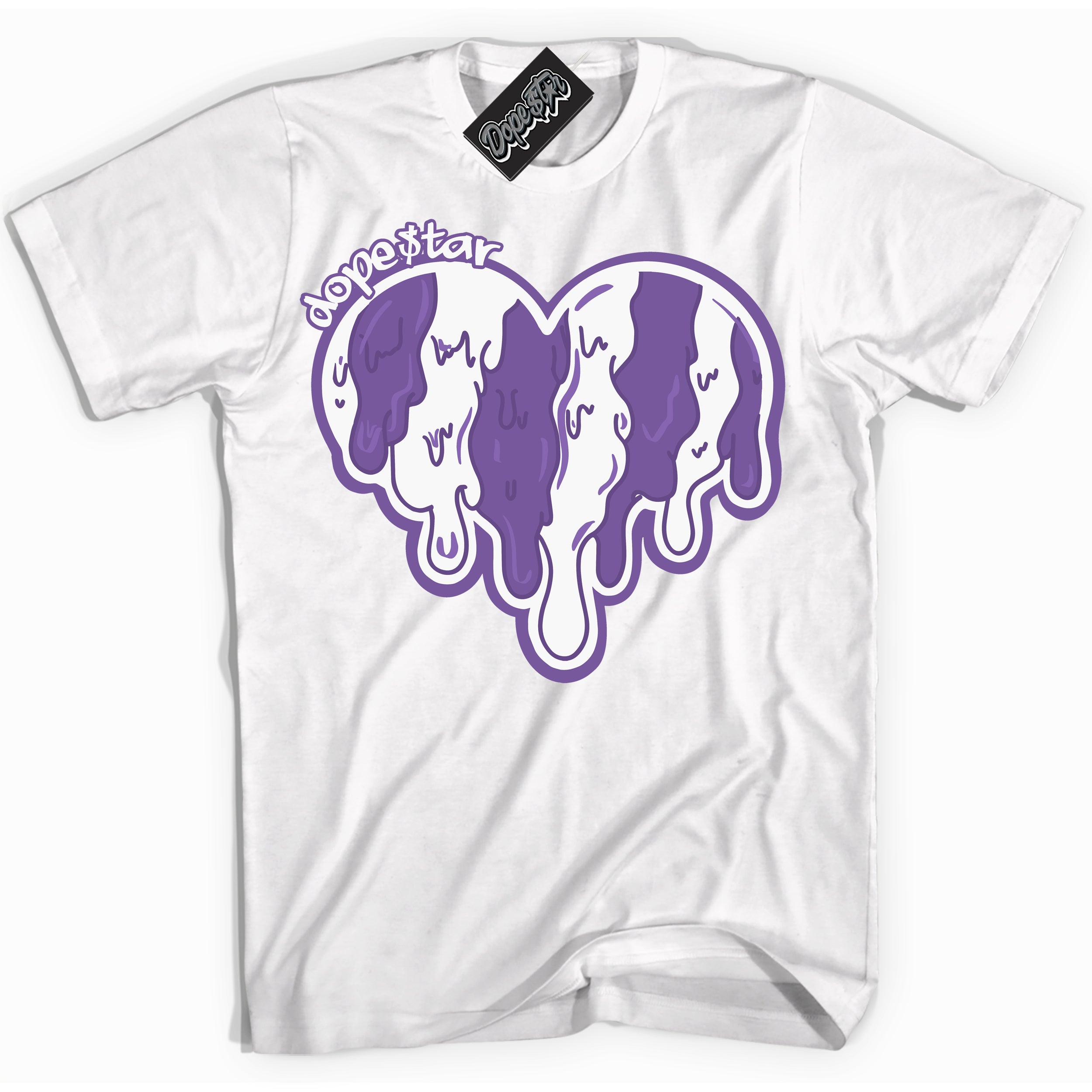 Cool White Shirt with “Melting Heart” design that perfectly matches Next Nature Black Raspberry.