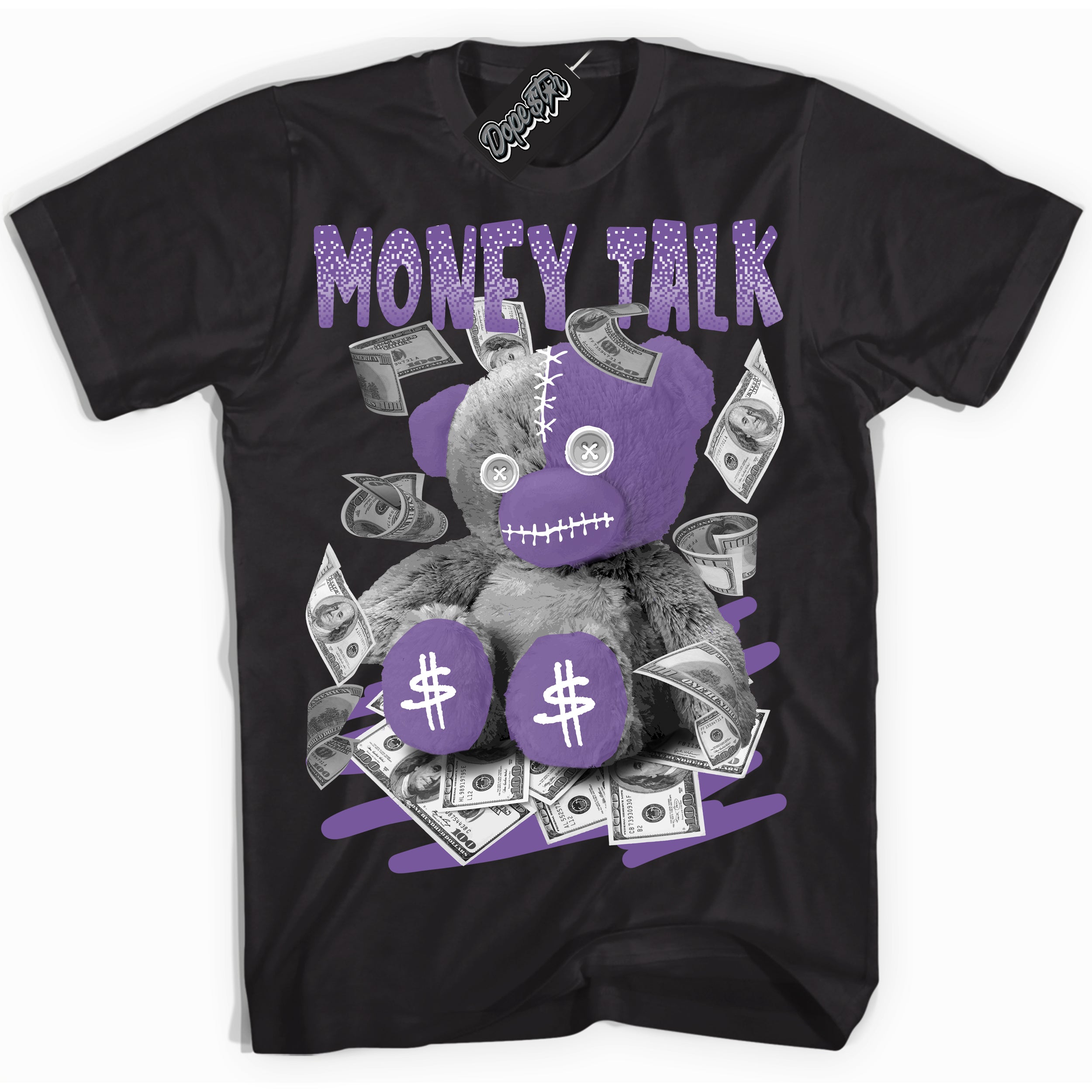 Cool Black Shirt with “Money Talk Bear” design that perfectly matches Next Nature Black Raspberry.