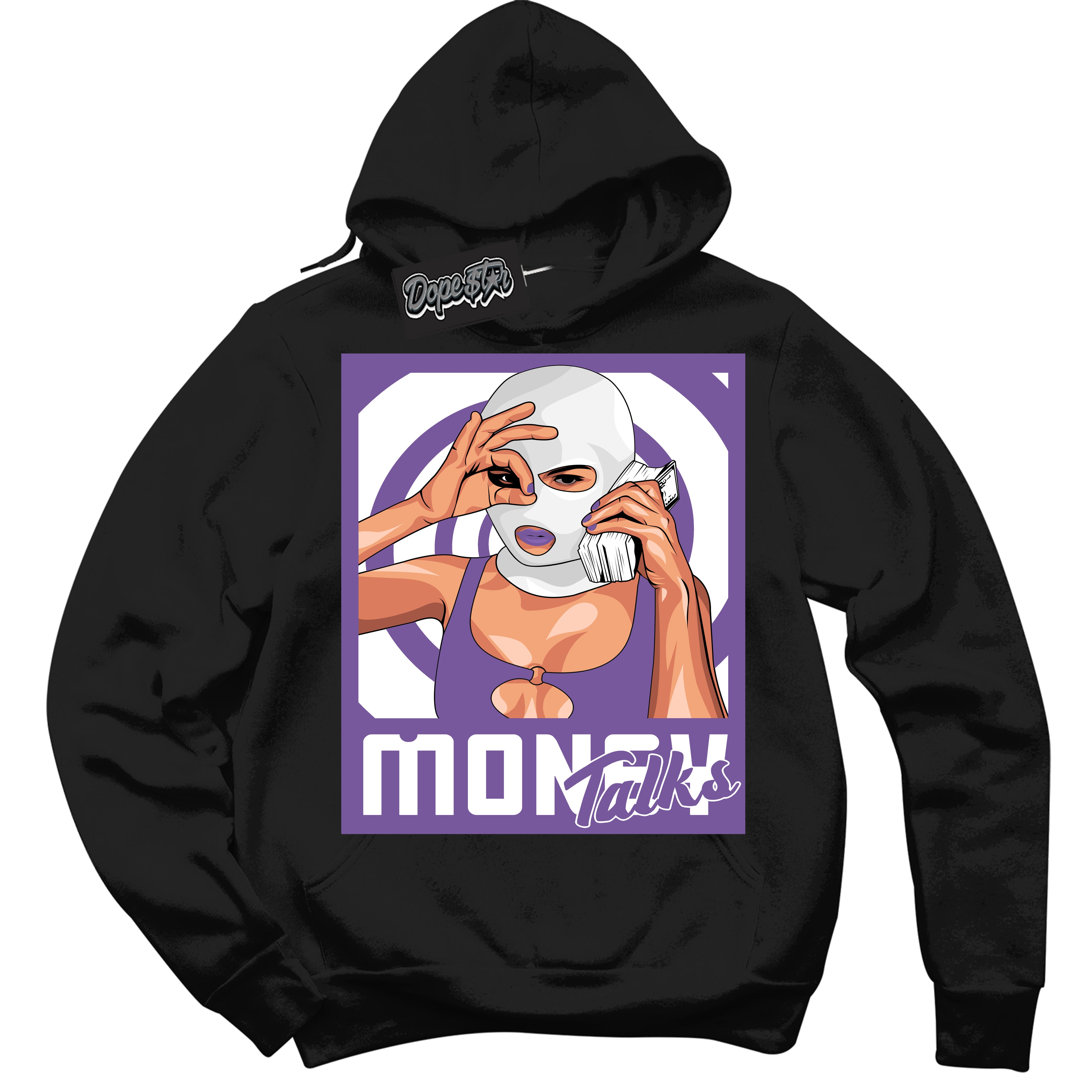 Cool Black Hoodie with “Money Talks” design that Perfectly Matches Next Nature Black Raspberry.