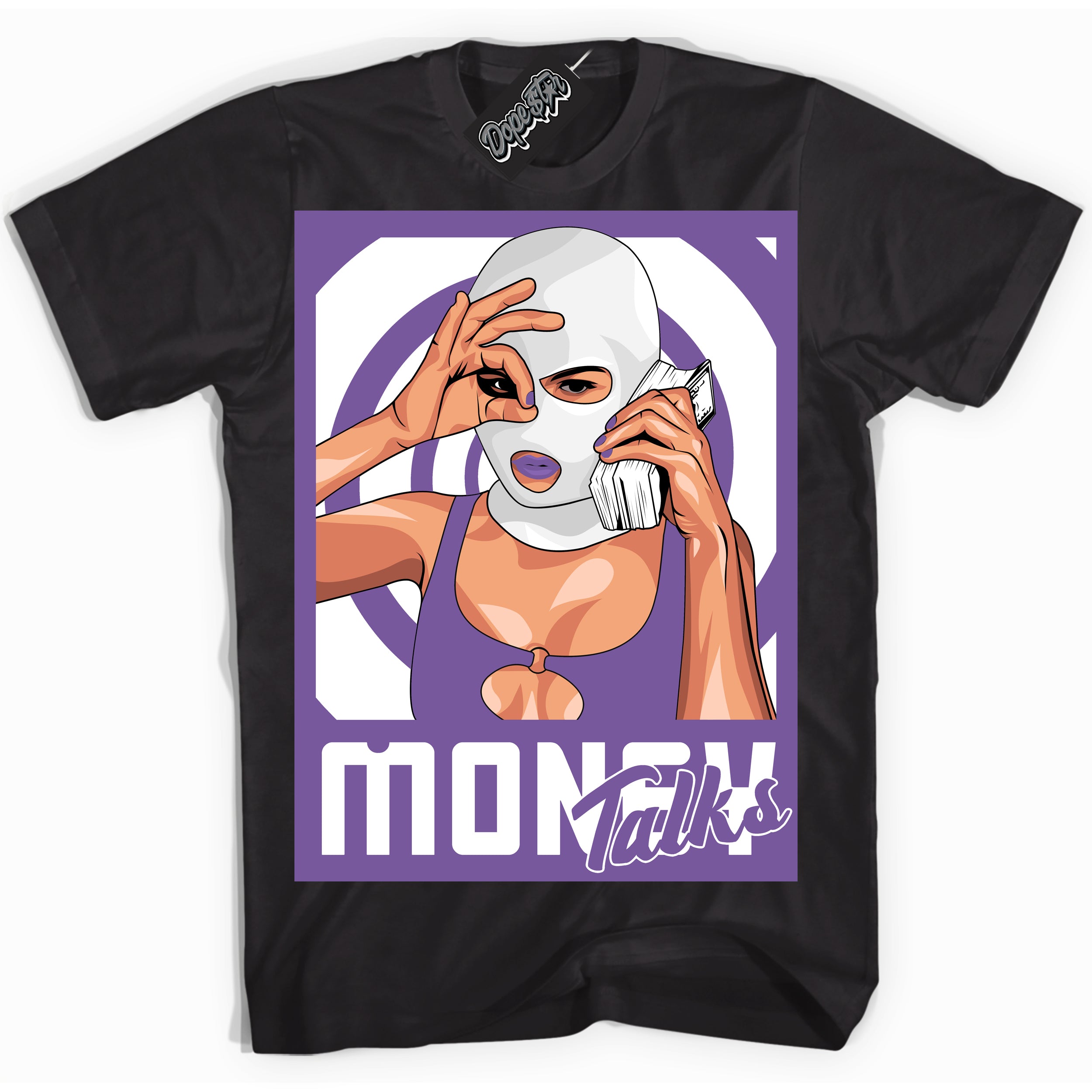 Cool Black Shirt with “Money Talks” design that perfectly matches Next Nature Black Raspberry.