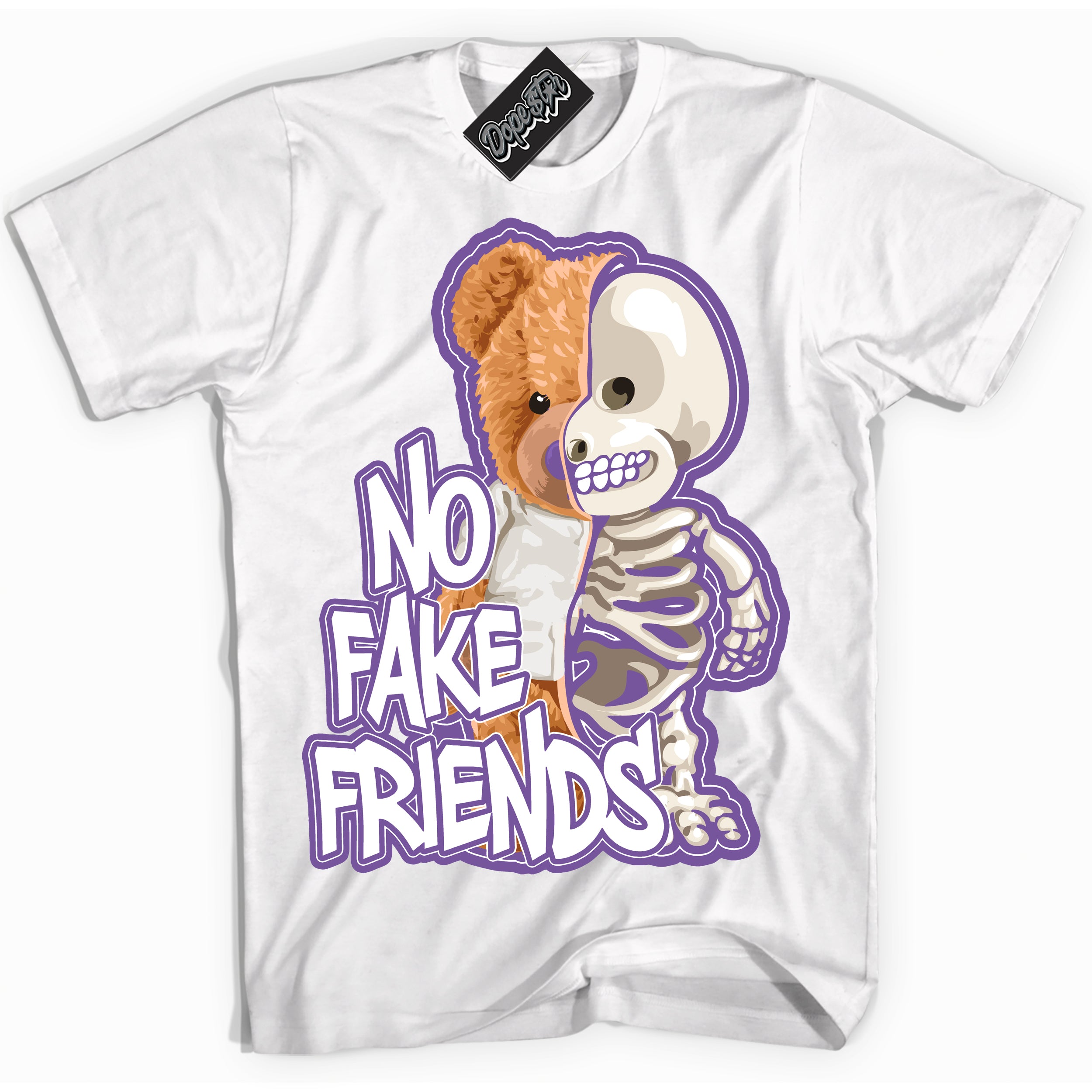 Cool White Shirt with “No Fake Friends” design that perfectly matches Next Nature Black Raspberry.