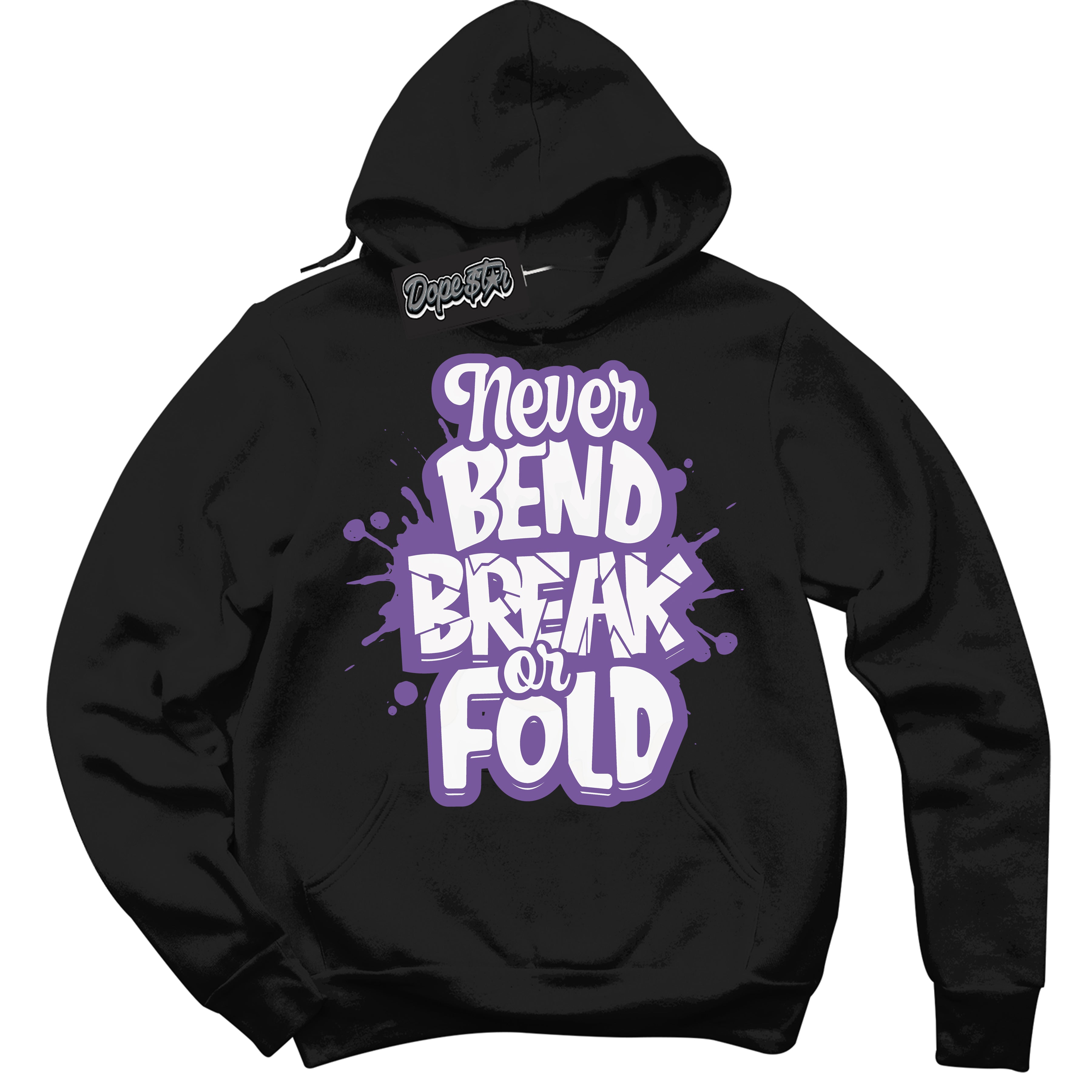 Cool Black Hoodie with “Never Bend Break Or Fold” design that Perfectly Matches Next Nature Black Raspberry.