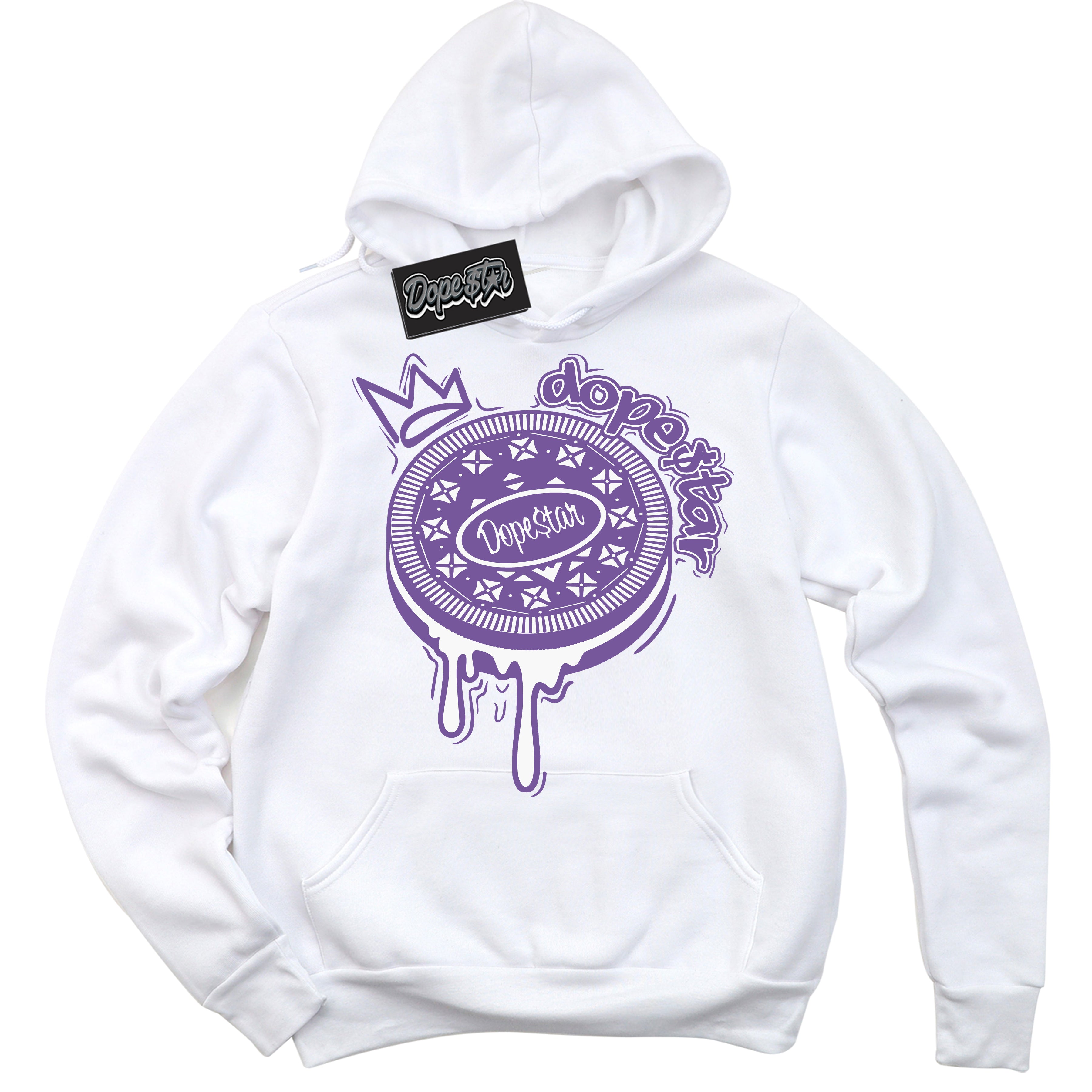 Cool White Hoodie with “Oreo DS” design that Perfectly Matches Next Nature Black Raspberry.