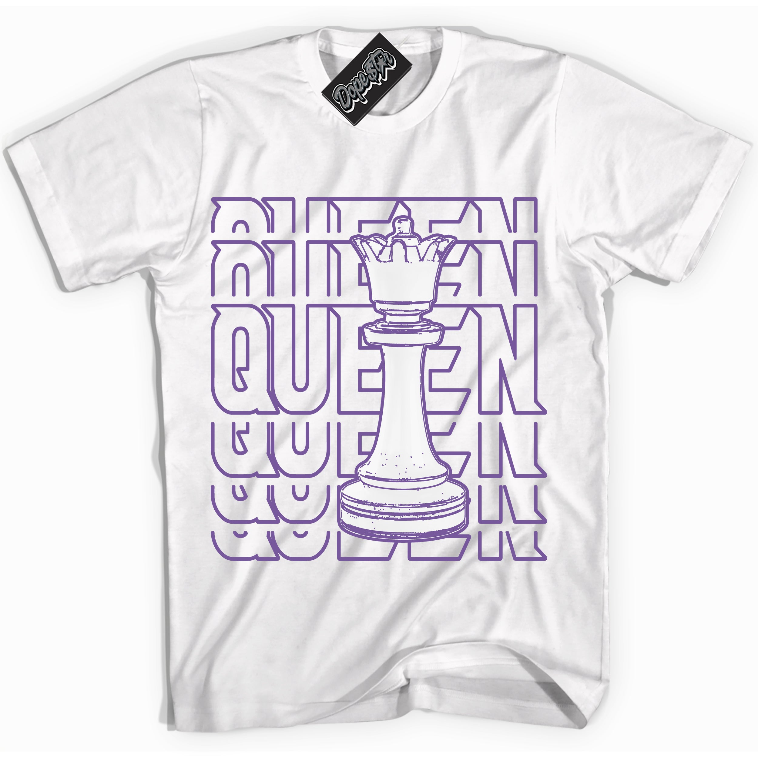 Cool White Shirt with “Queen Chess” design that perfectly matches Next Nature Black Raspberry.