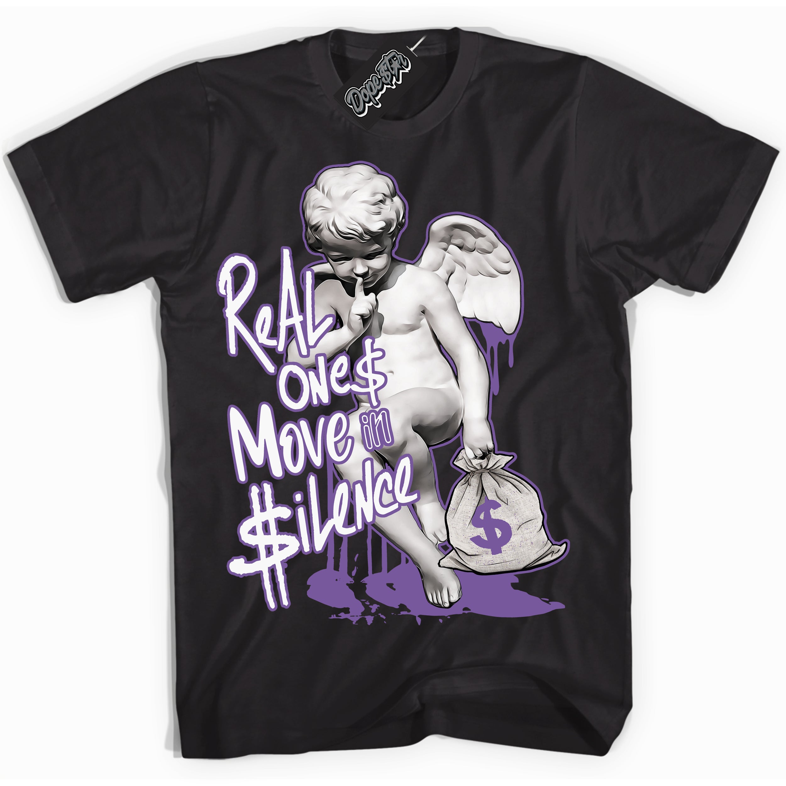 Cool Black Shirt with “Real Ones Cherub” design that perfectly matches Next Nature Black Raspberry.