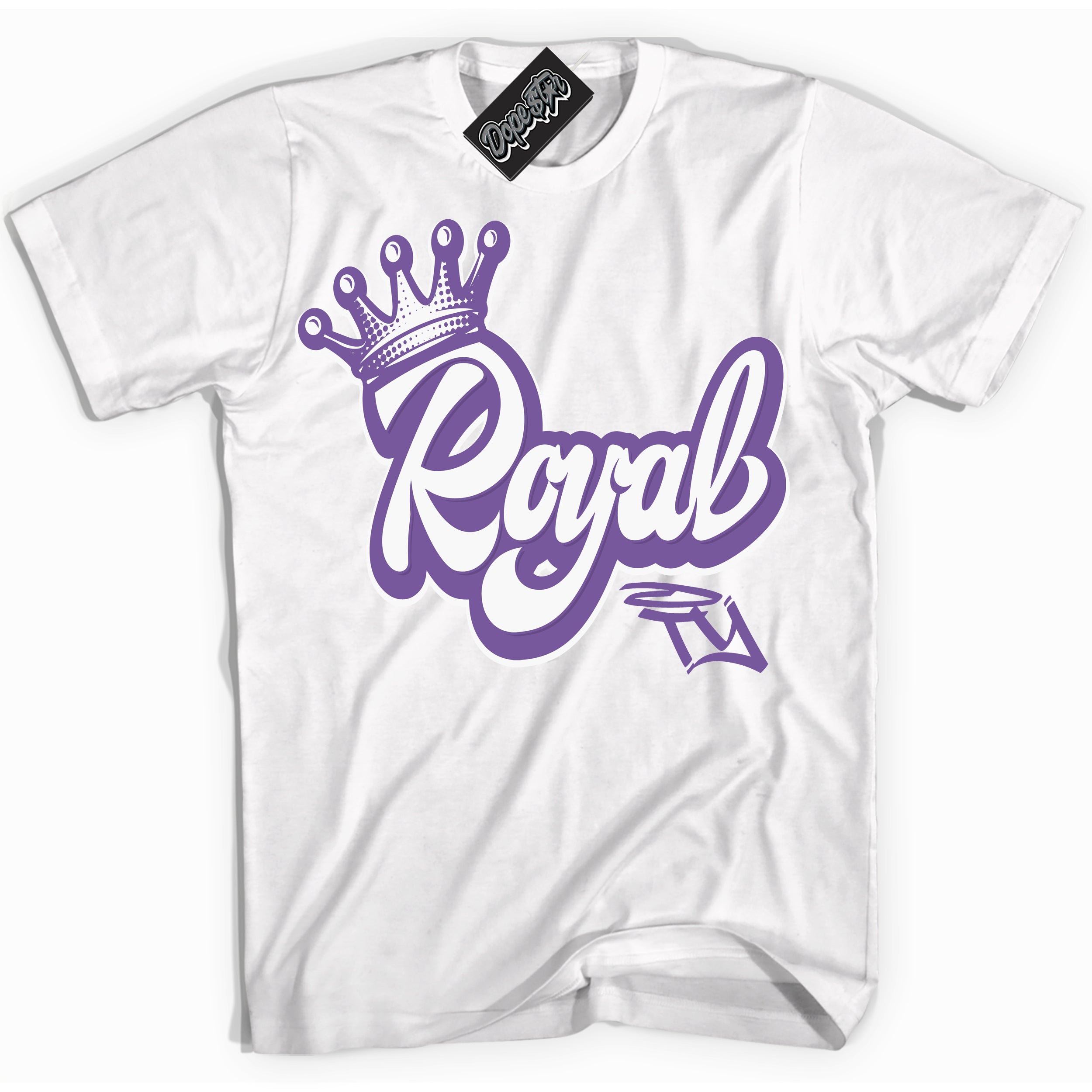 Cool White Shirt with “Royalty” design that perfectly matches Next Nature Black Raspberry.